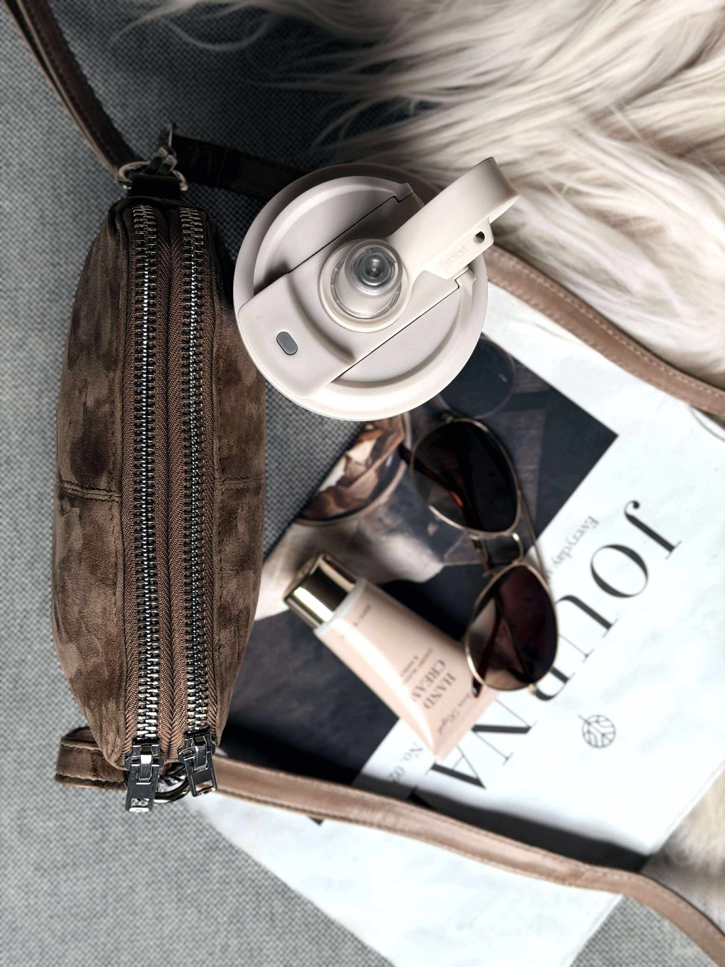 Crossbody clutch ALICE - Nudebrun