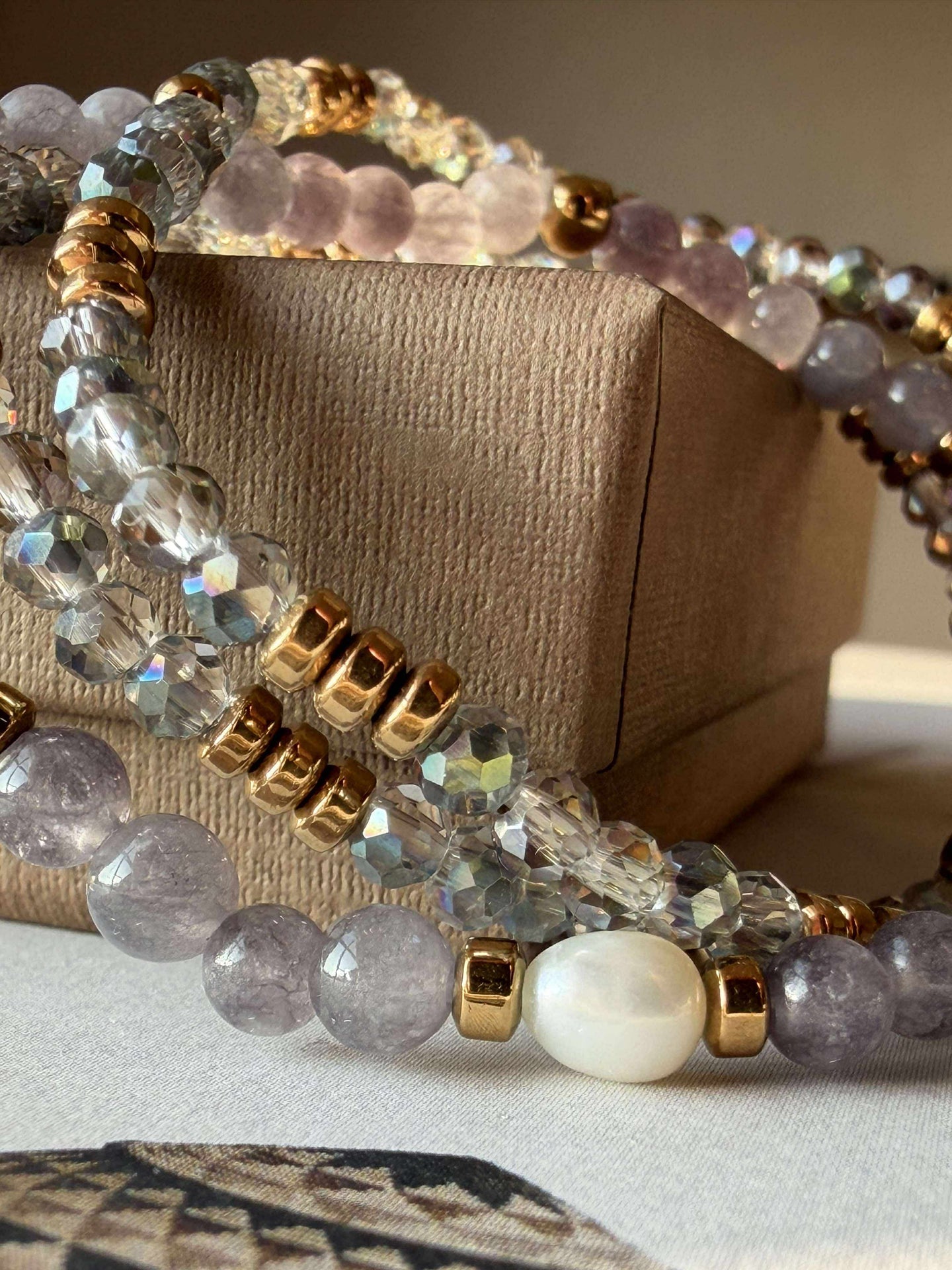 Armbånd Leah Lavendel/Stone – Sett med 3 stk