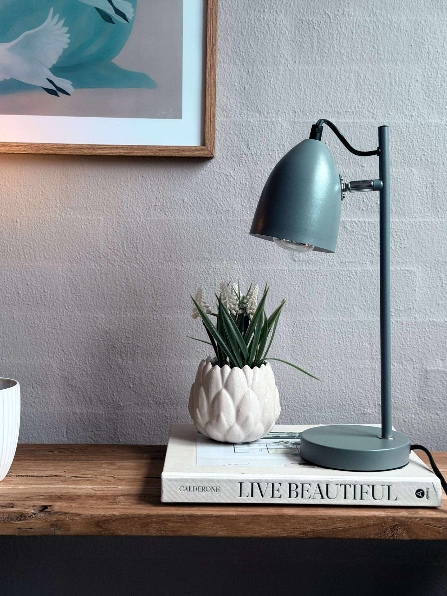 Bordlampe - Grå metall