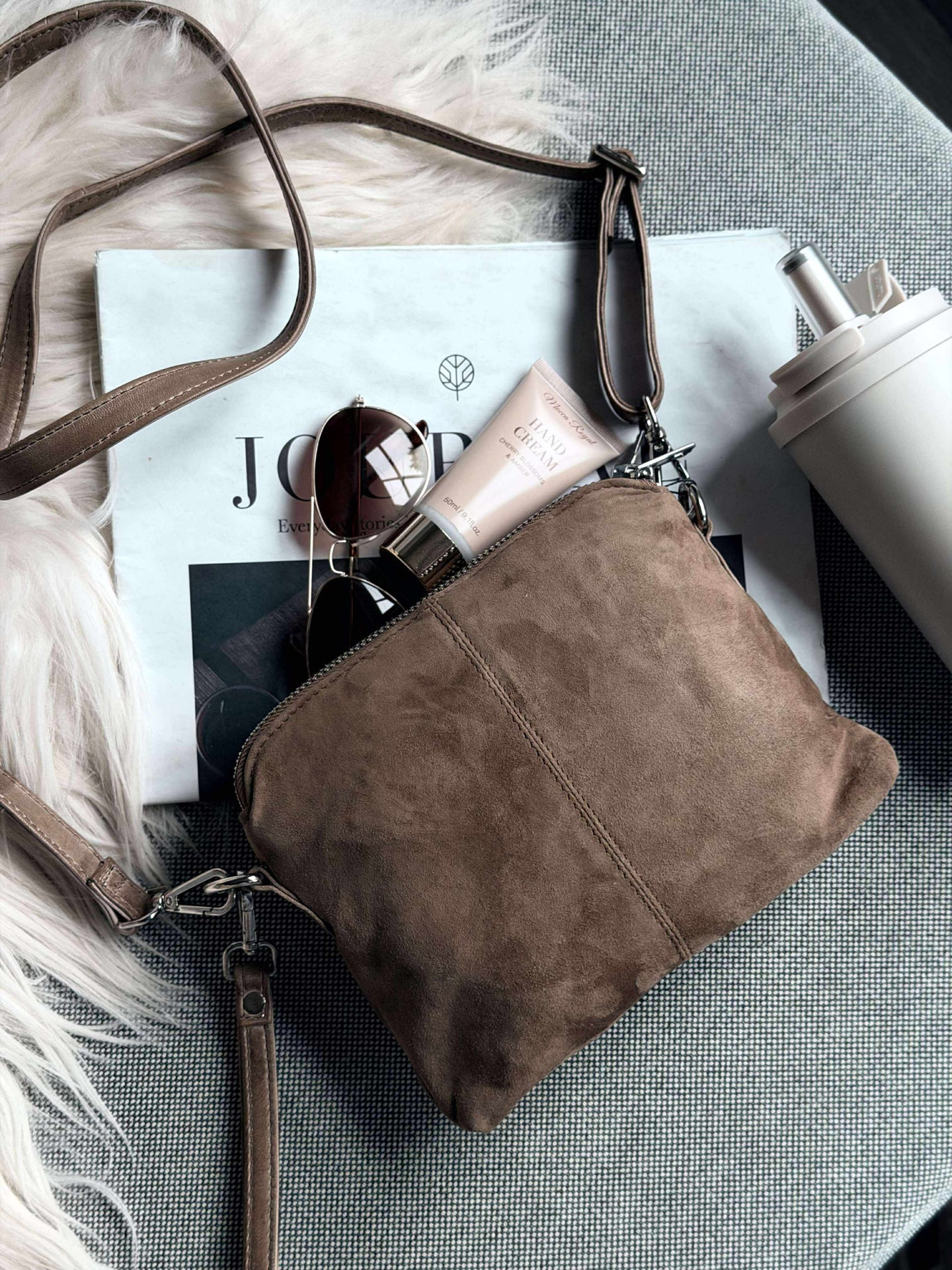 Crossbody clutch ALICE - Nudebrun