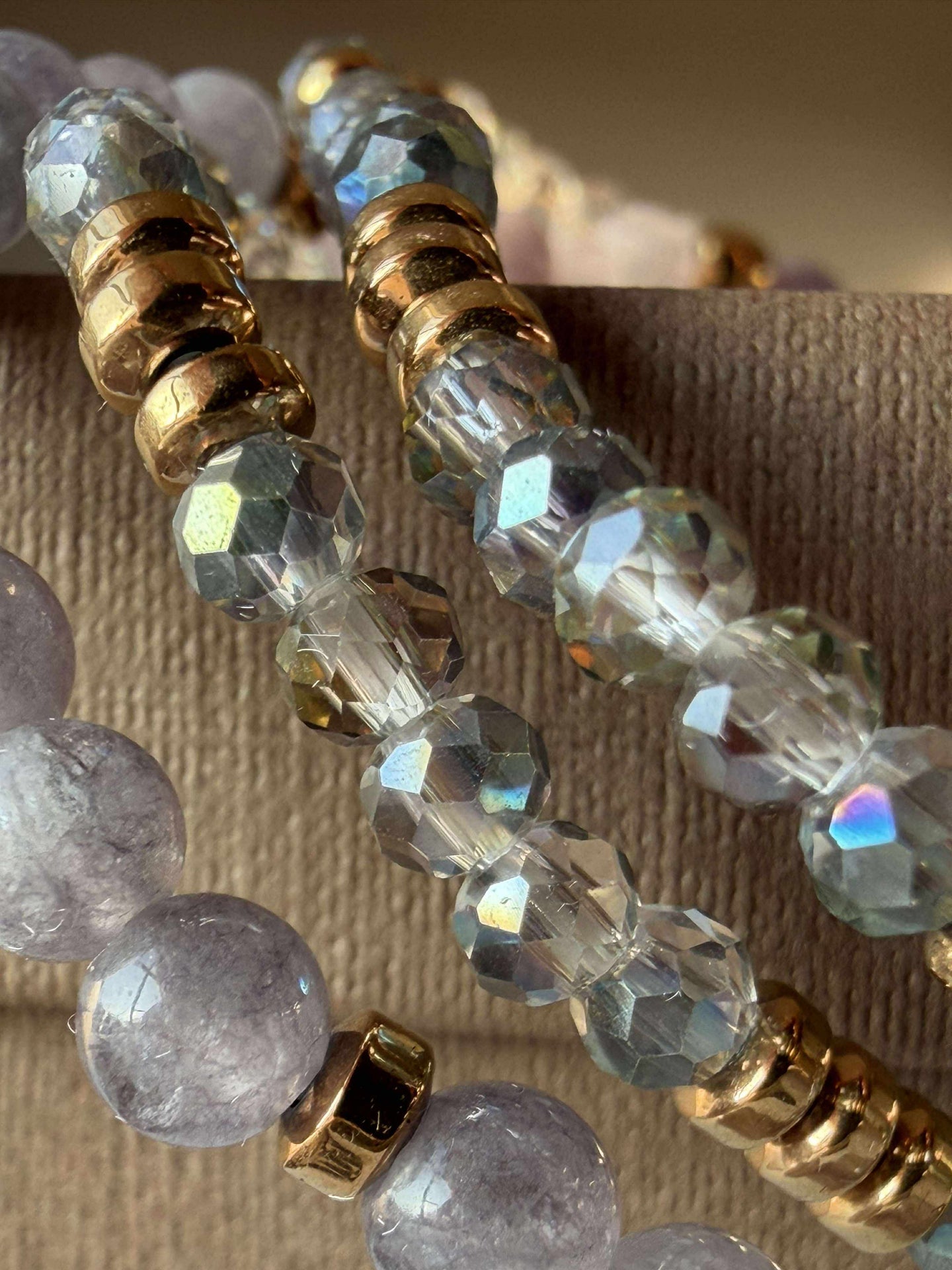 Armbånd Leah Lavendel/Stone – Sett med 3 stk