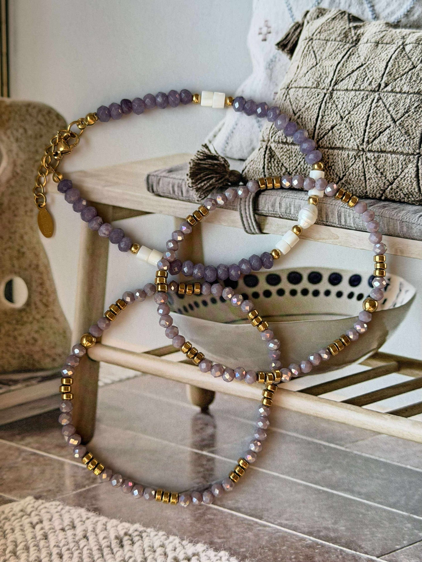 Armbånd Sarabella Lavendel – Sett med 3 stk