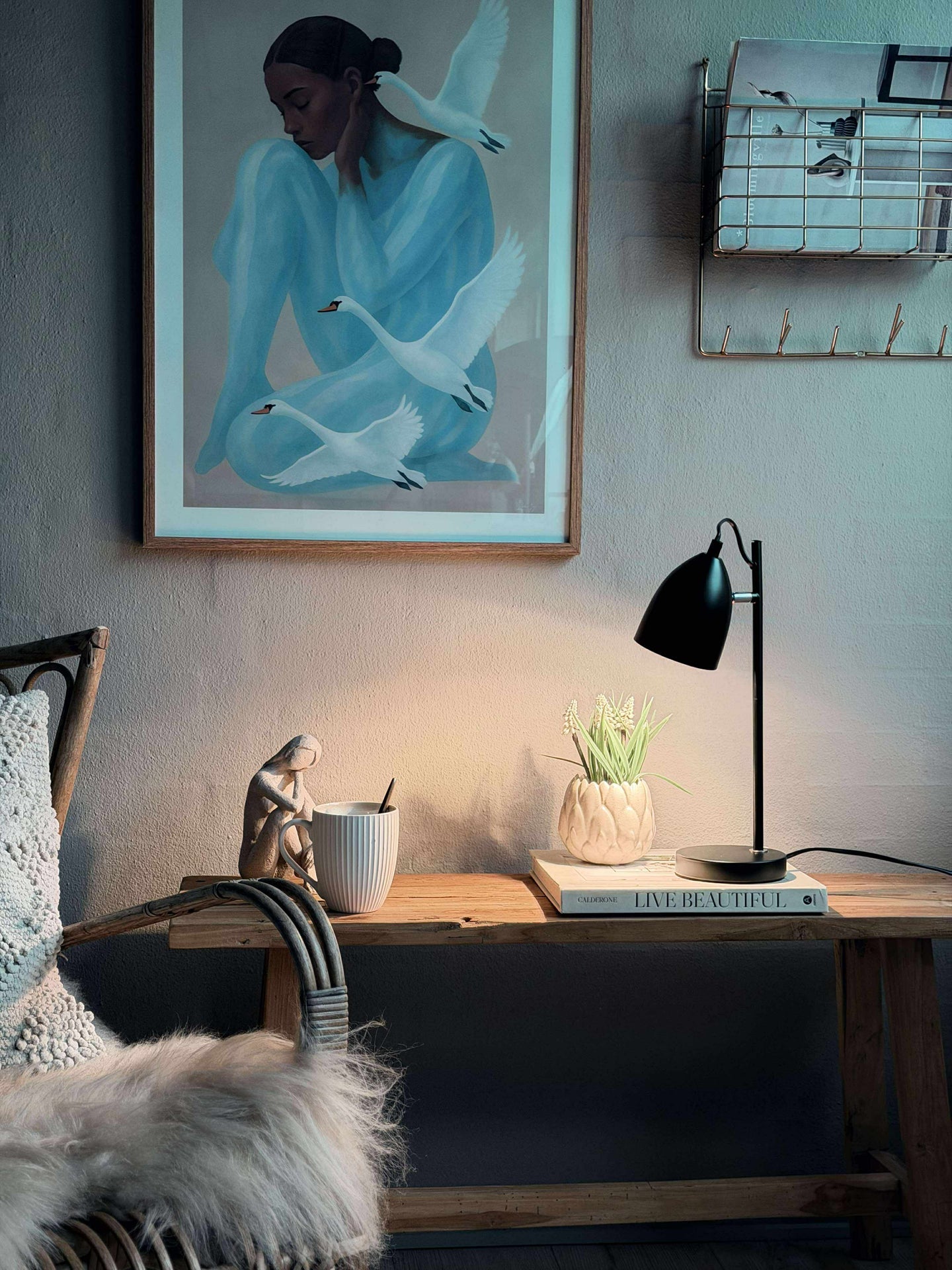 Bordlampe - Svart metall