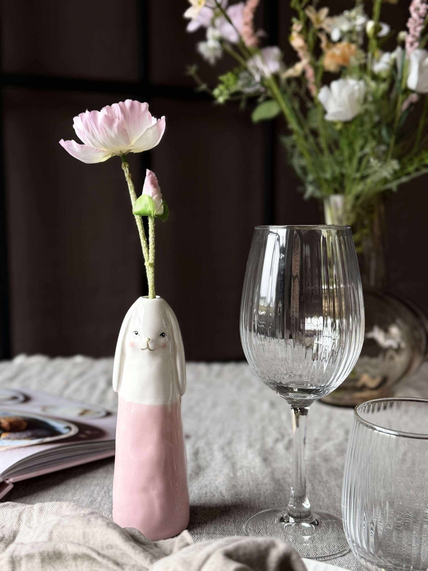Vase - Rosa kanin i flere størrelser