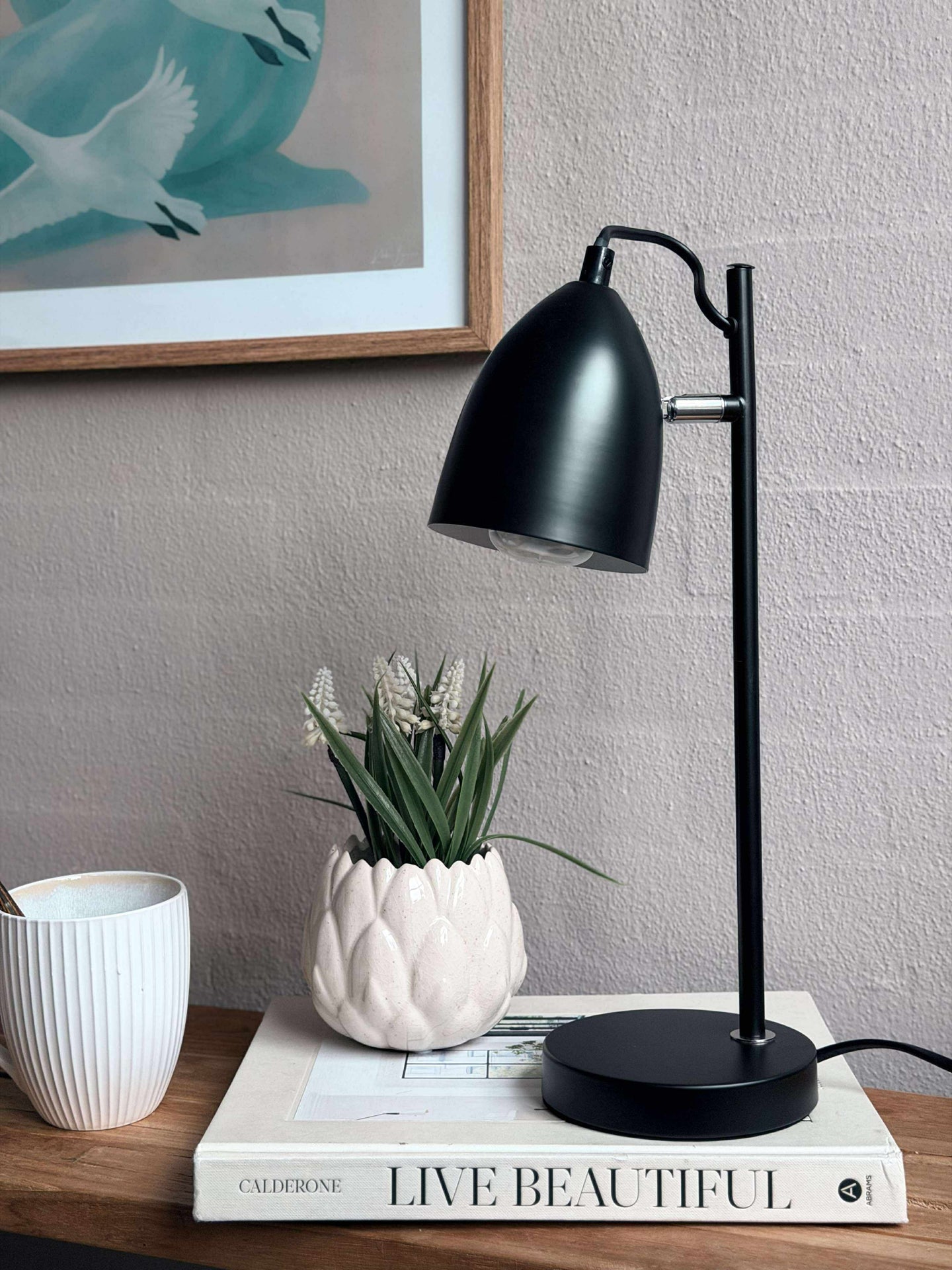 Bordlampe - Svart metall
