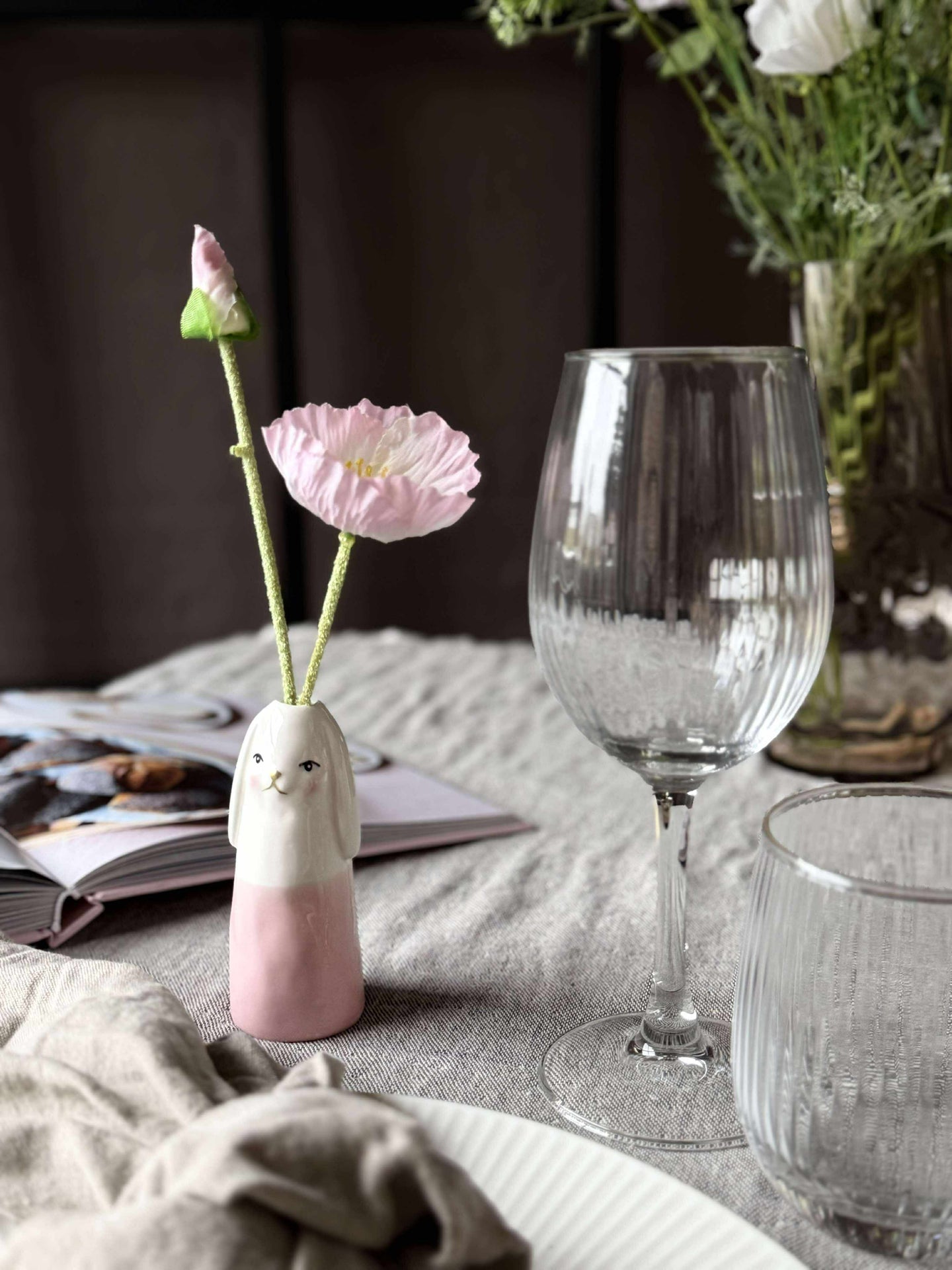 Vase - Rosa kanin i flere størrelser