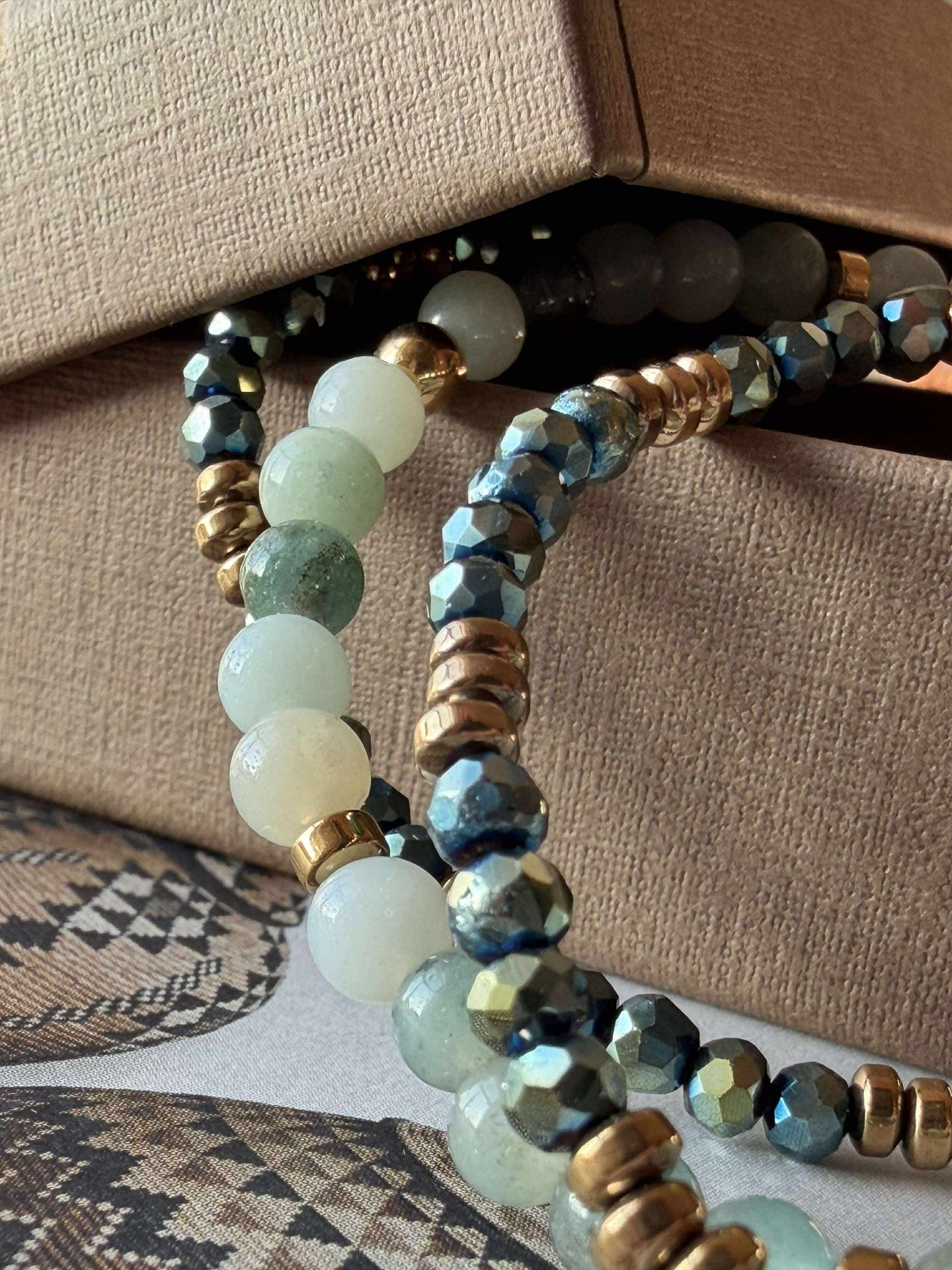 Armbånd Leah Emerald – Sett med 3 stk