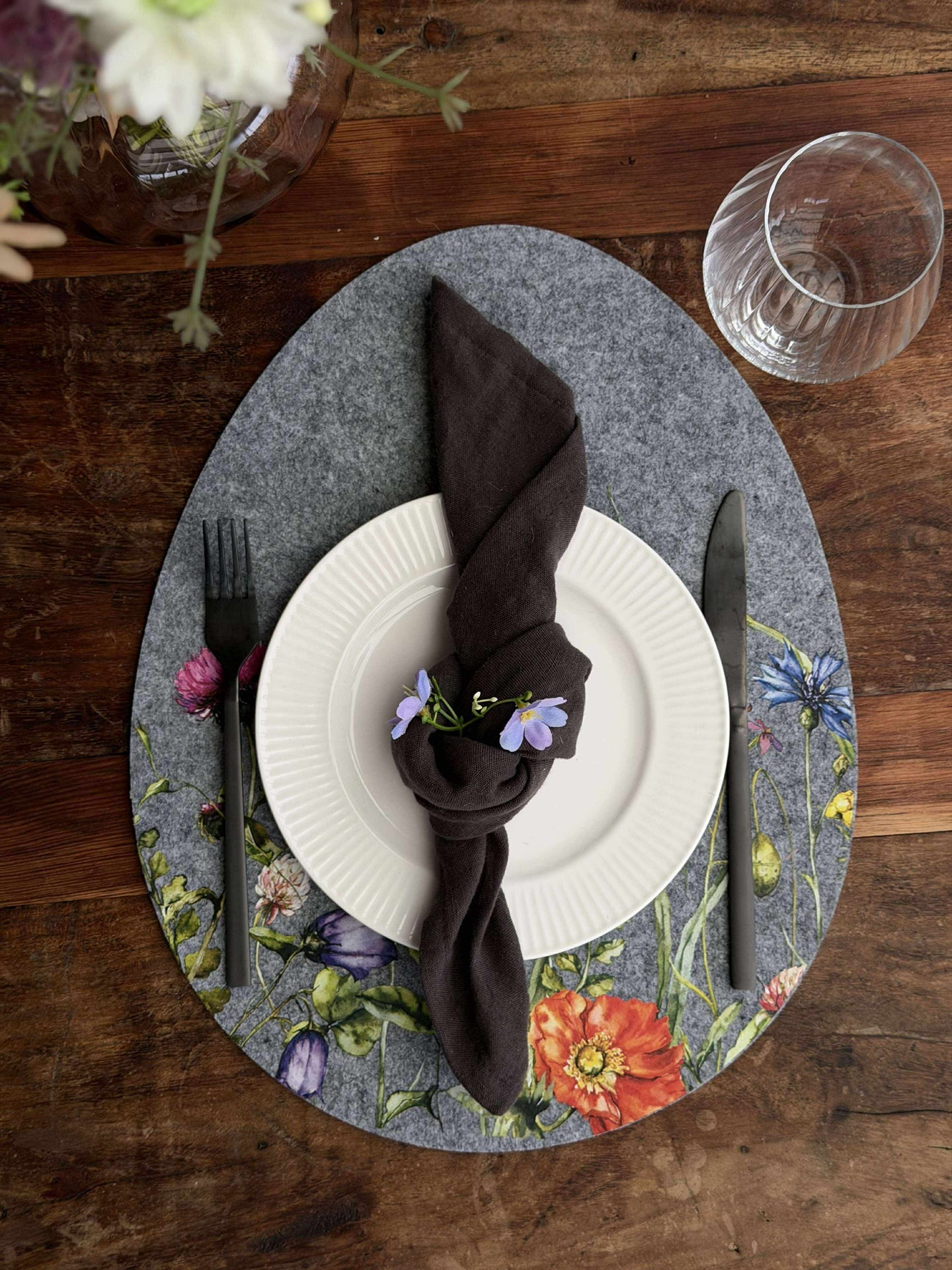 Dekkebrikke påske - Grå oval