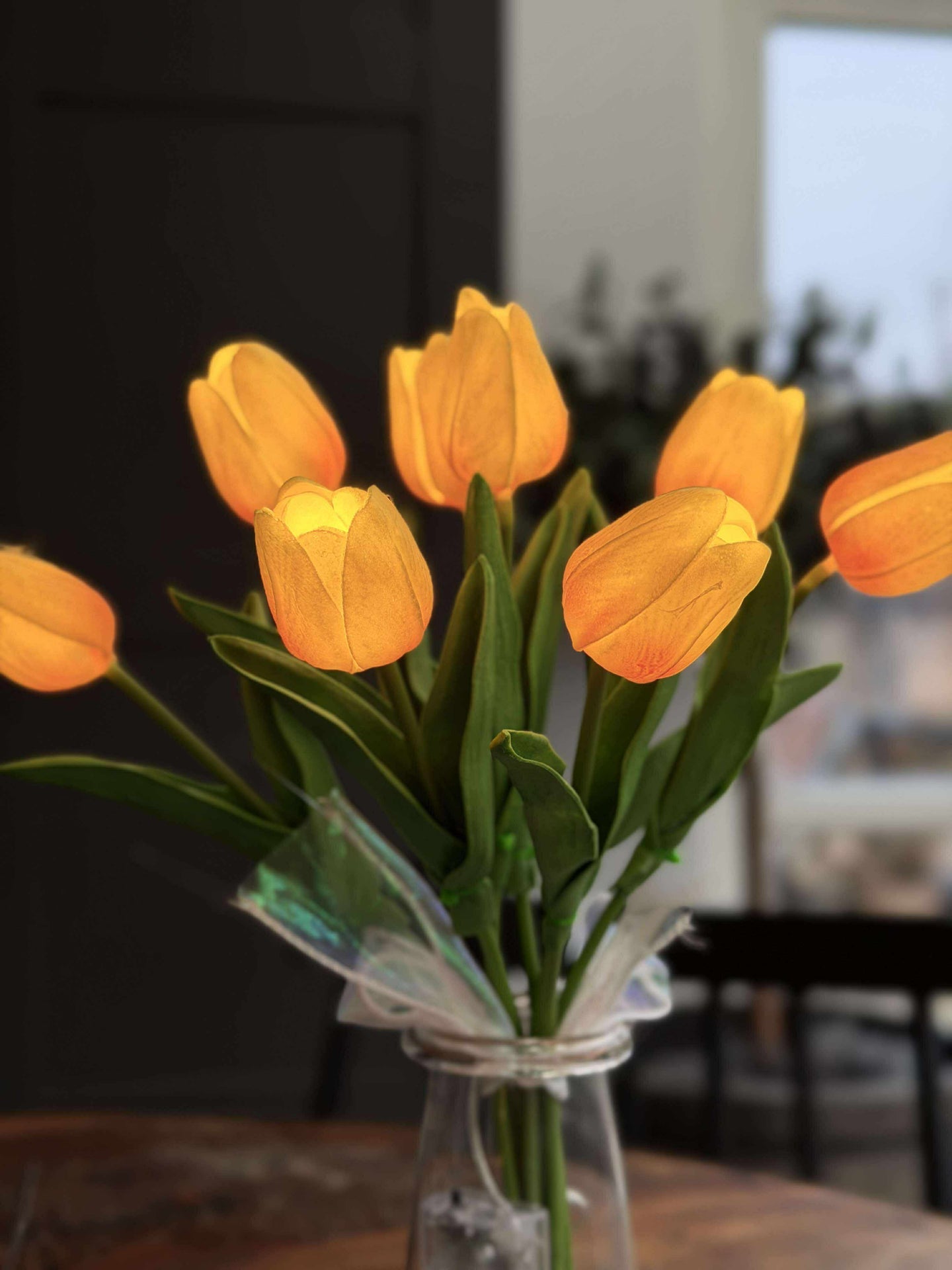 Tulipaner med lys - Gul