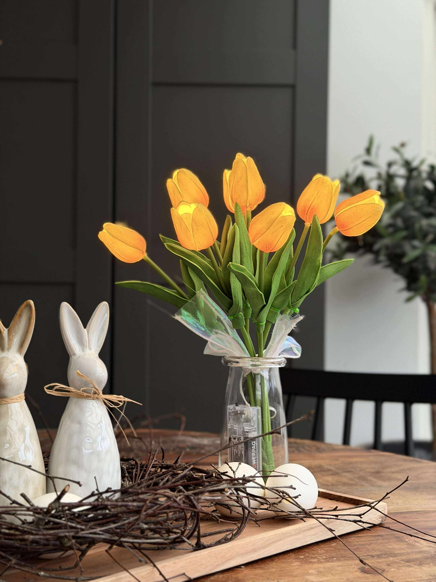 Tulipaner med lys - Gul