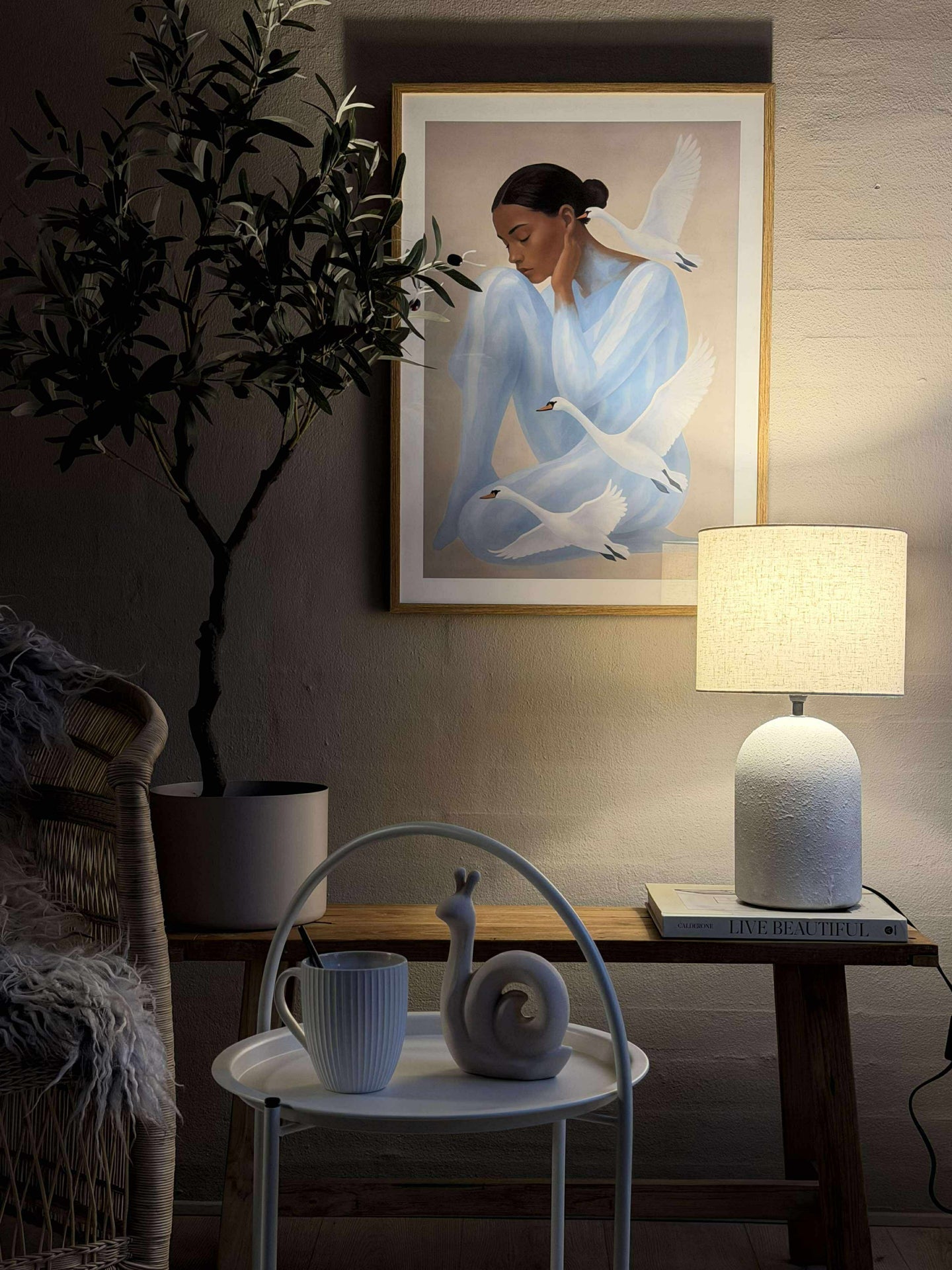 Bordlampe STONEWARE - Lys natur