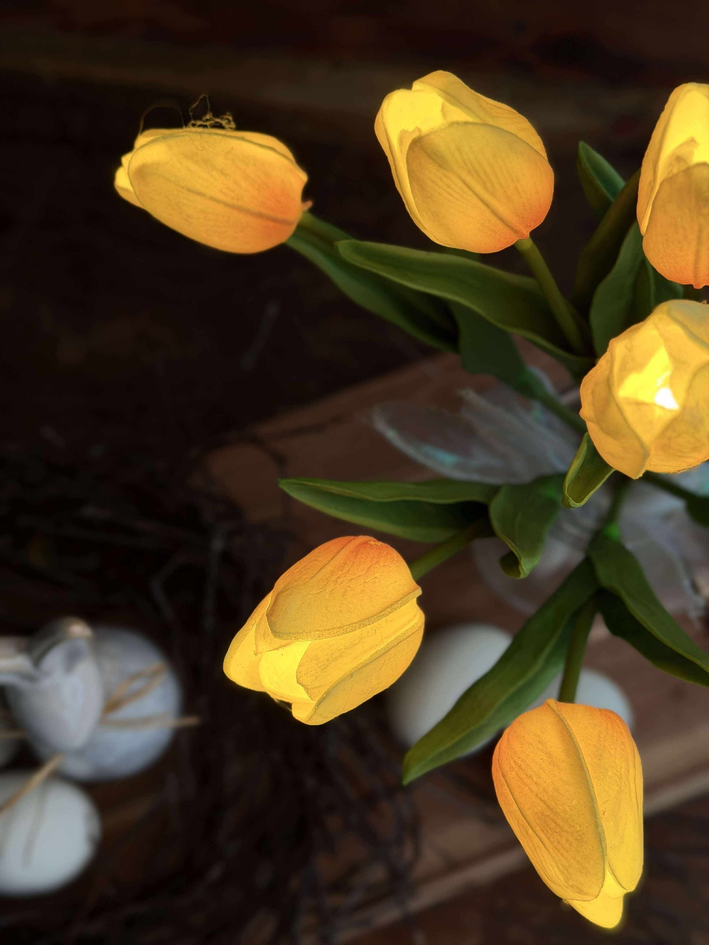 Tulipaner med lys - Gul