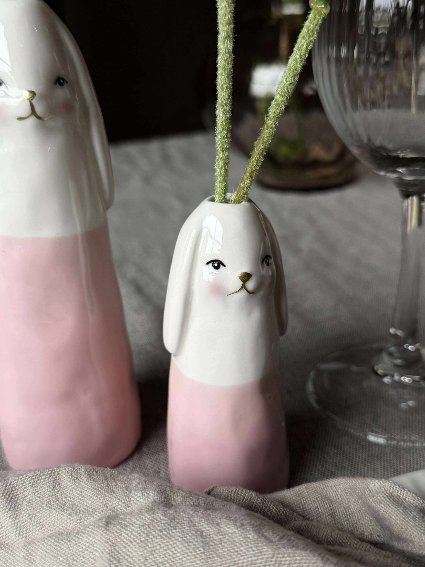 Vase - Rosa kanin i flere størrelser