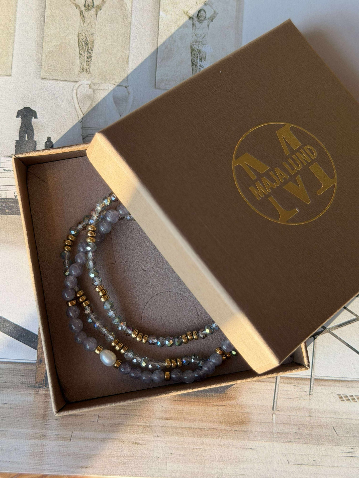 Armbånd Leah Lavendel/Stone – Sett med 3 stk