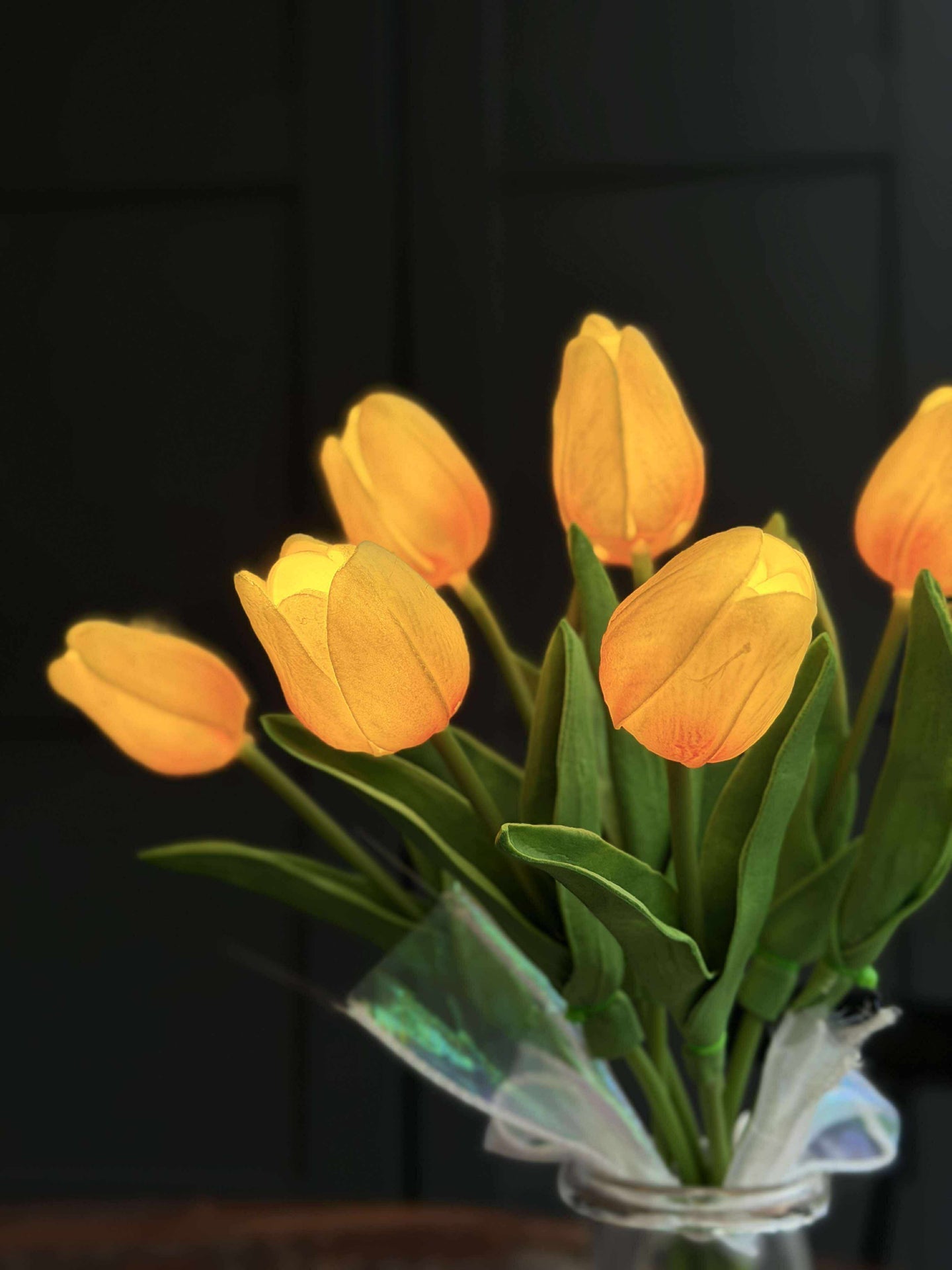 Tulipaner med lys - Gul