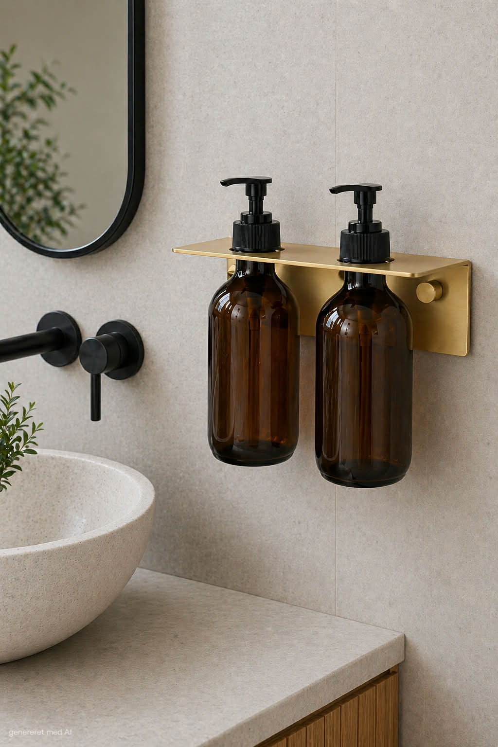 Dobbelt oppheng for dispenser - Messinglook