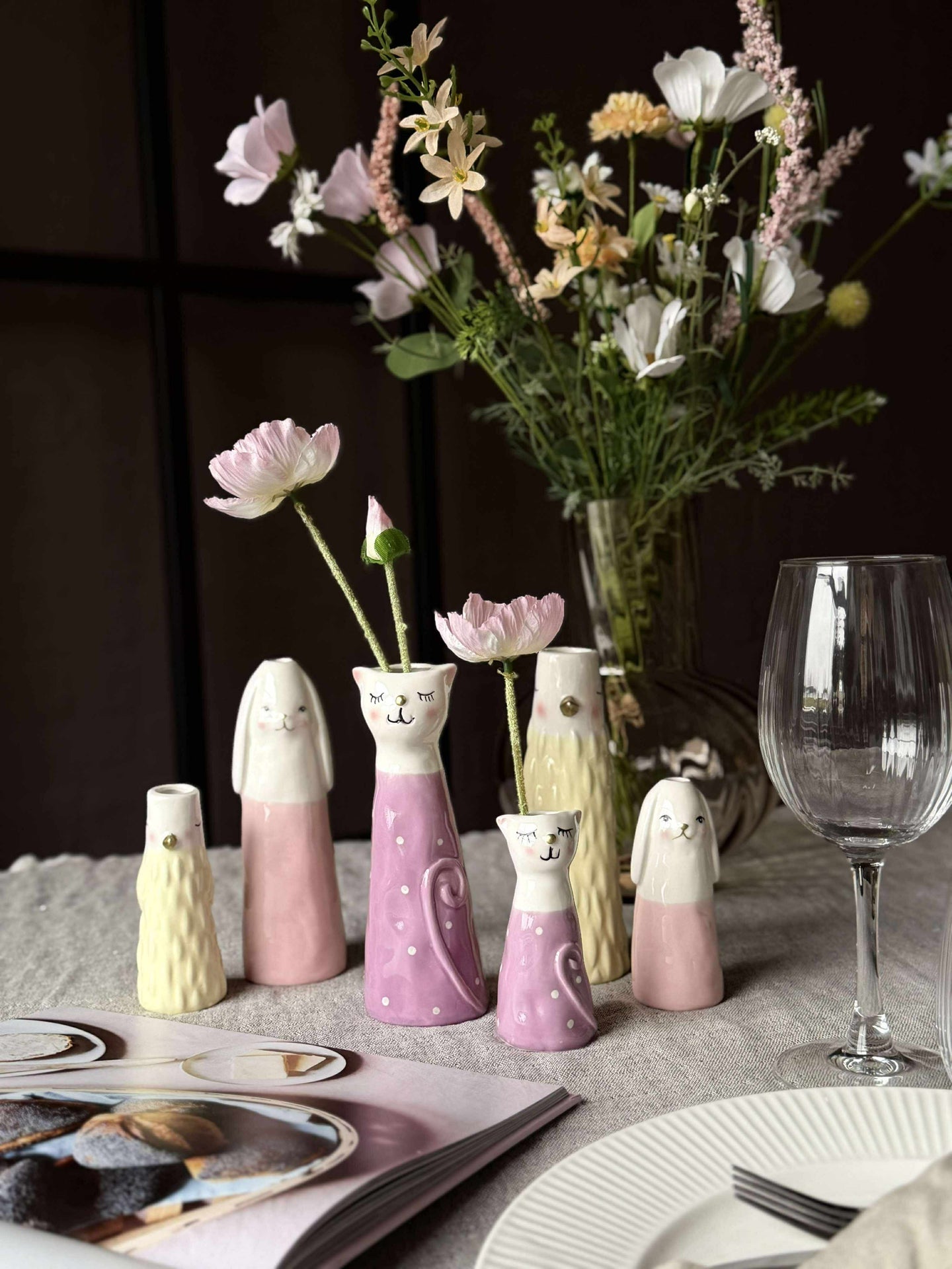 Vase - Rosa kanin i flere størrelser