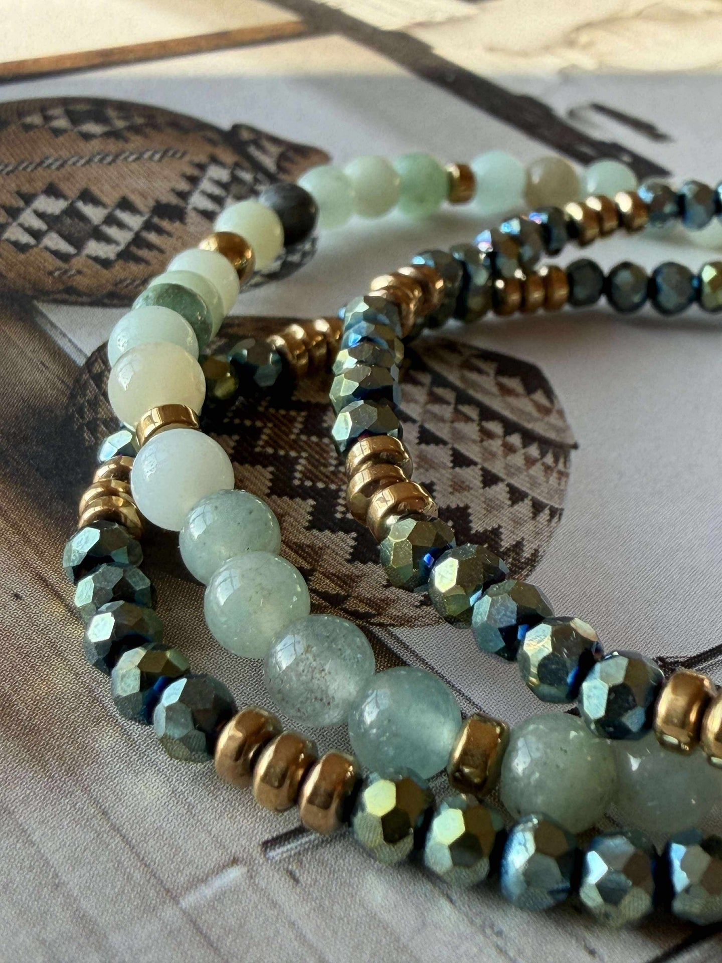 Armbånd Leah Emerald – Sett med 3 stk