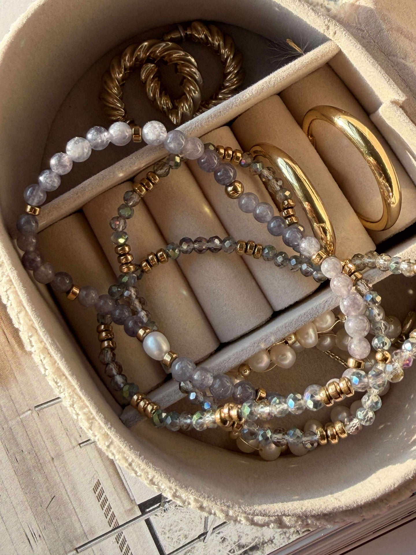 Armbånd Leah Lavendel/Stone – Sett med 3 stk