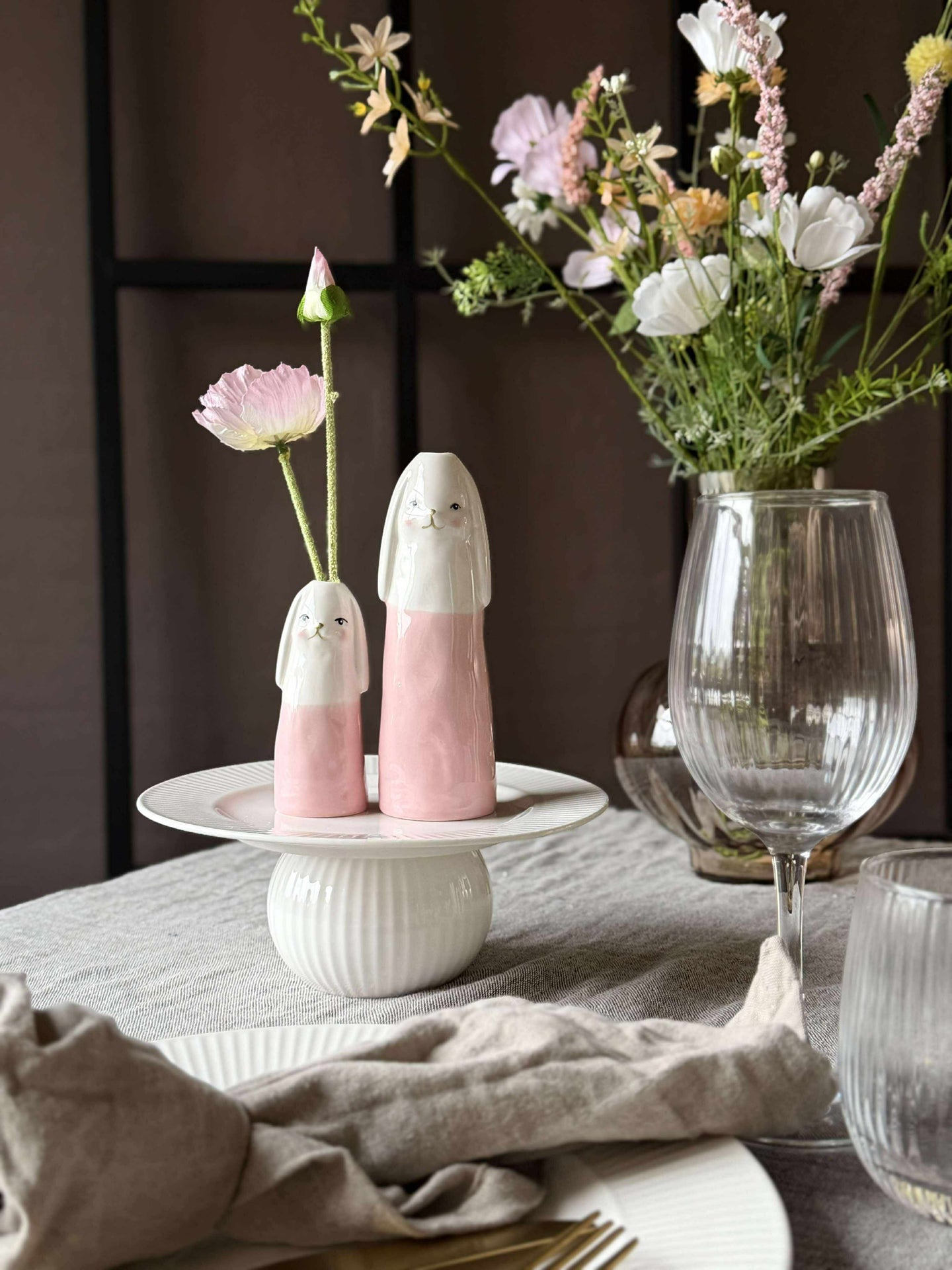 Vase - Rosa kanin i flere størrelser