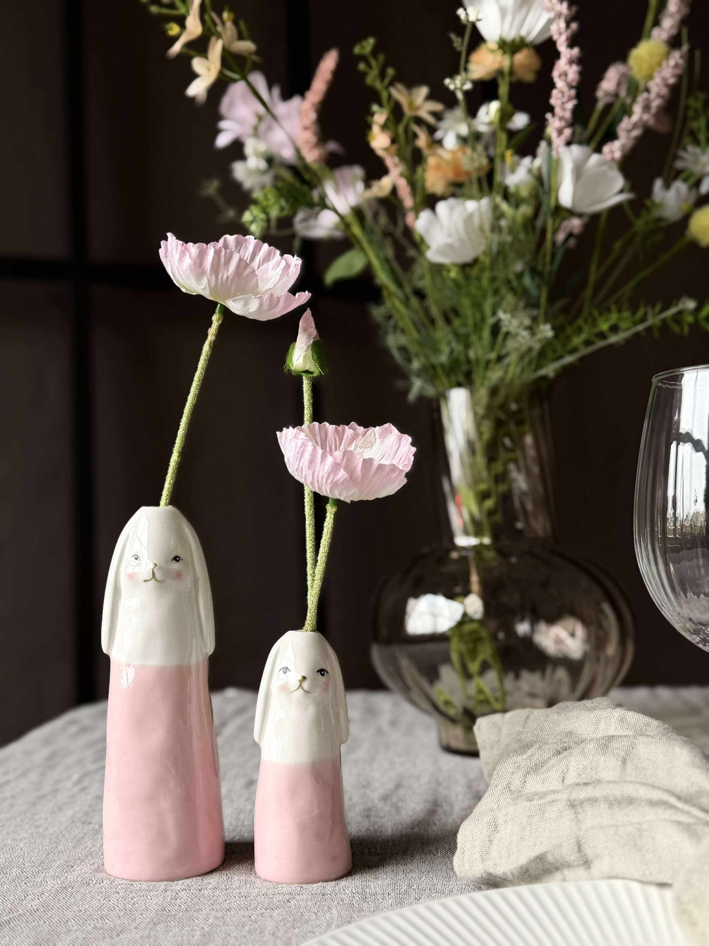 Vase - Rosa kanin i flere størrelser
