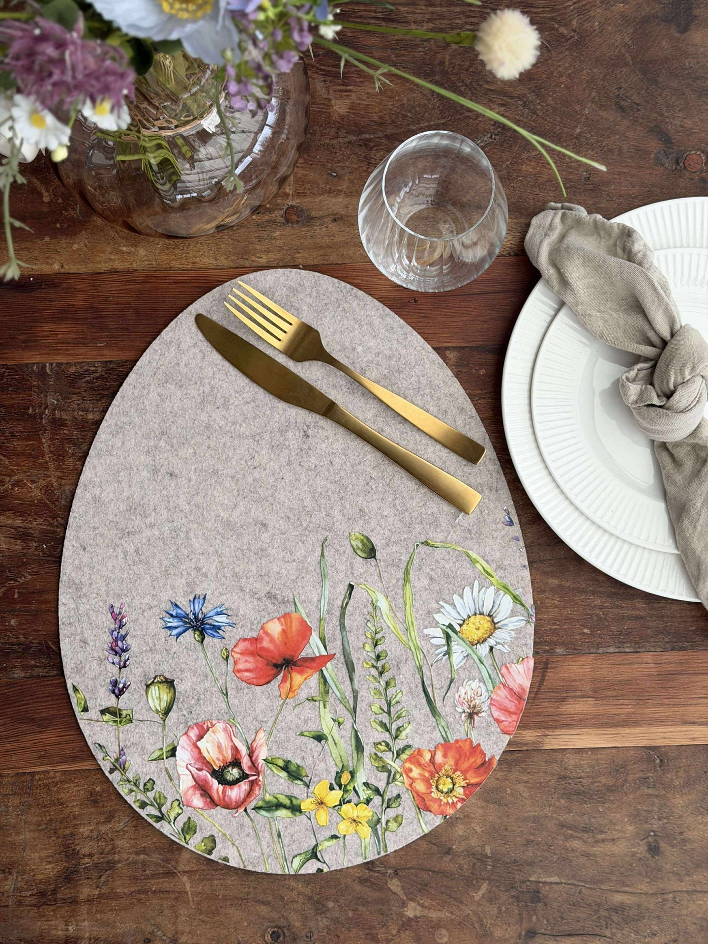 Bordbrikke påske - Beige oval