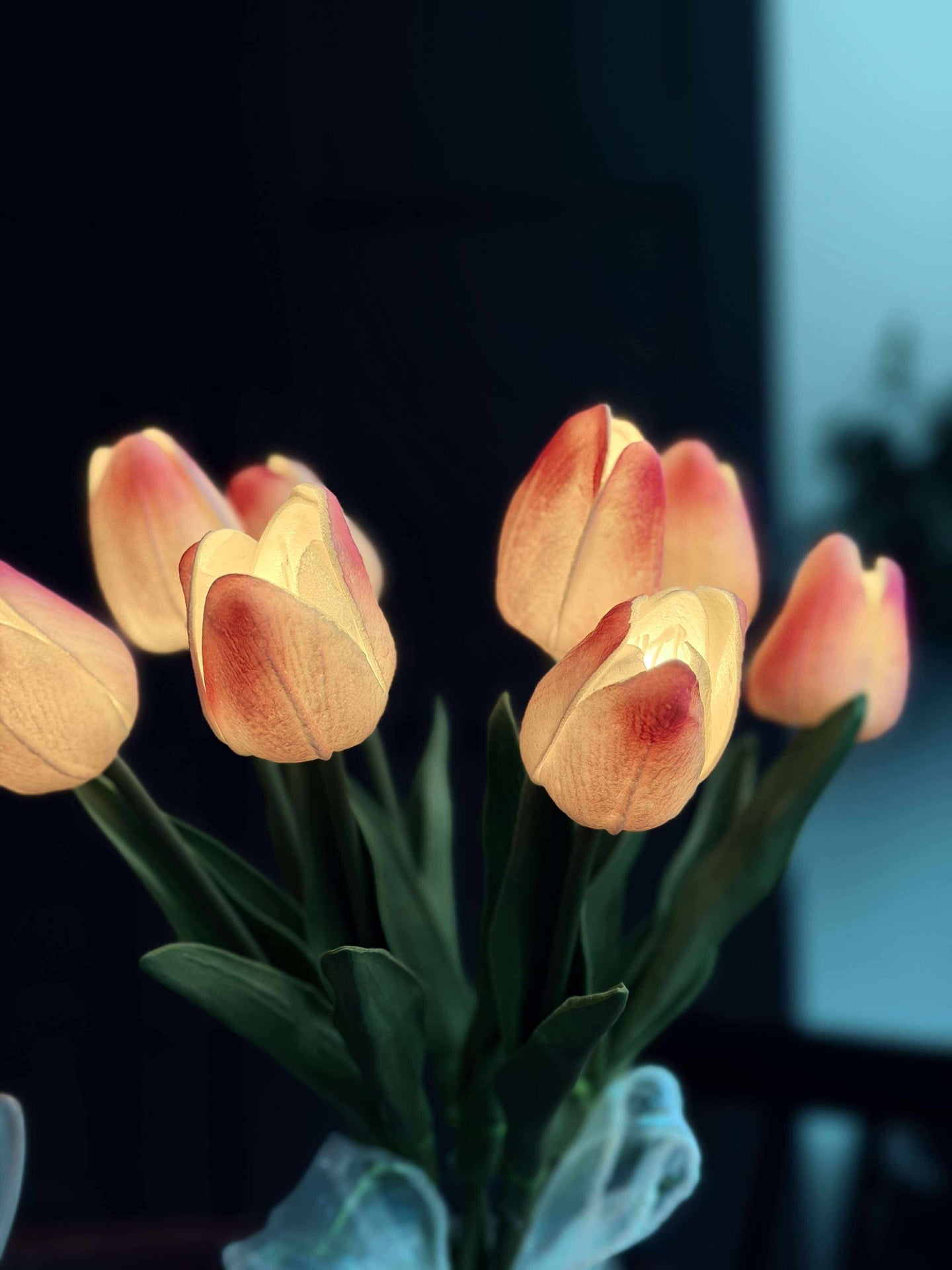 Lys Rosa Roser Tulipaner med lys - Lys rosa – Bunt med LED – VIAMAJA