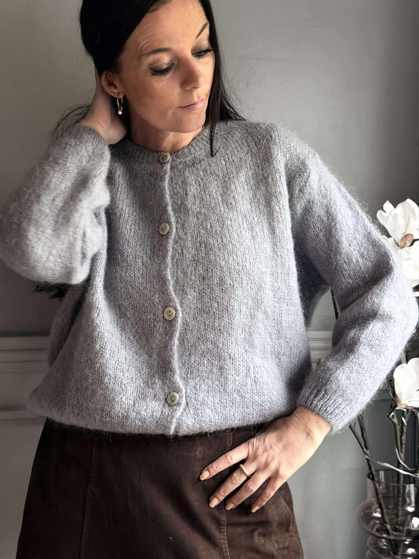 Cardigan Mohair - Grå
