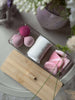 Makeup-organizer med innhold