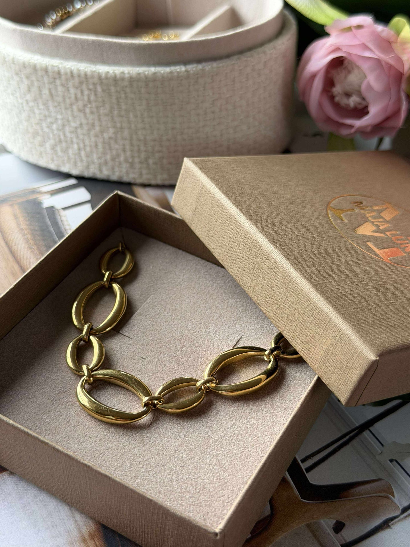 GIO Kjede - Vannfast - Forgylt