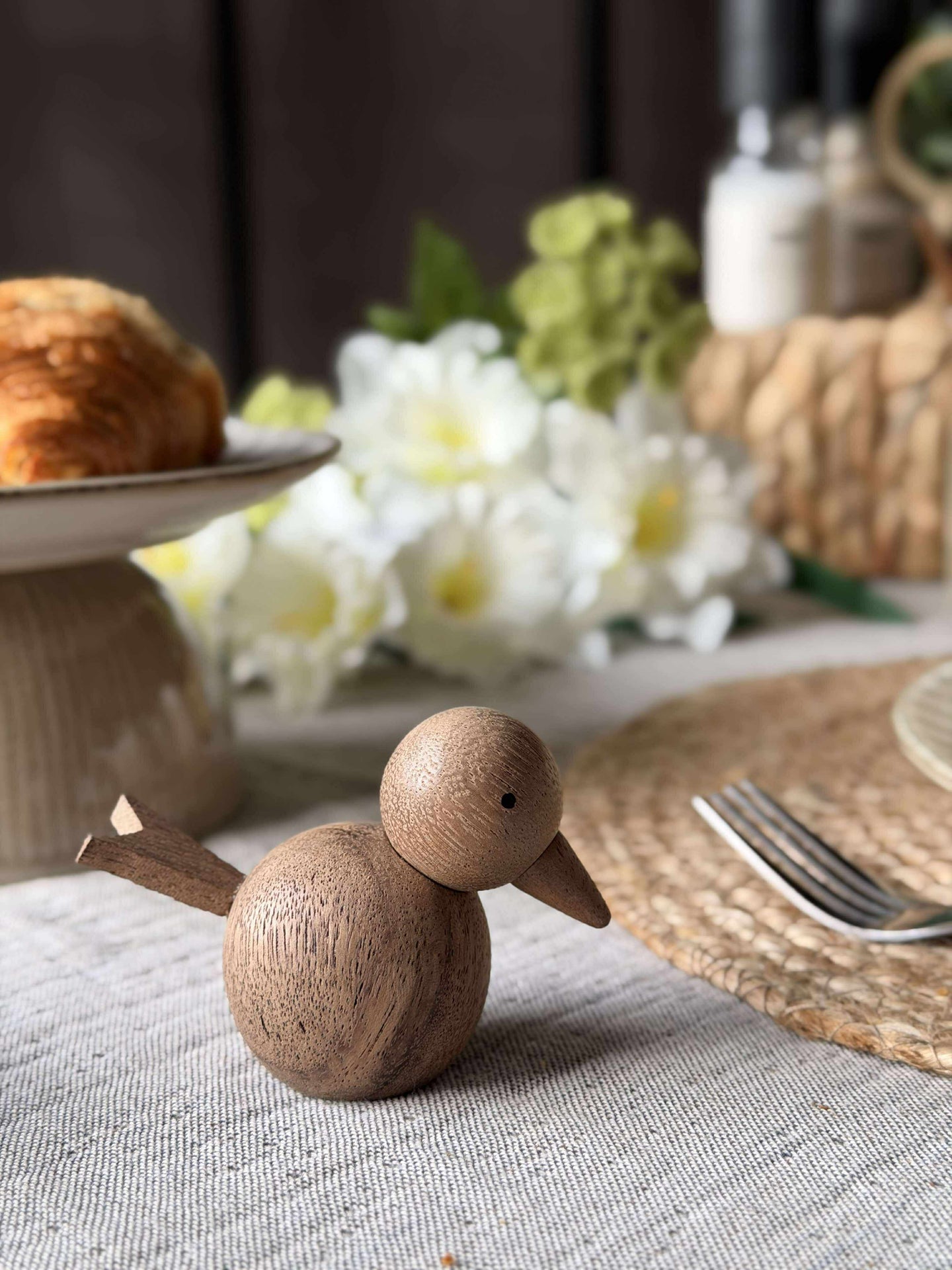 Sittende Fugl - Amber Brun Liten