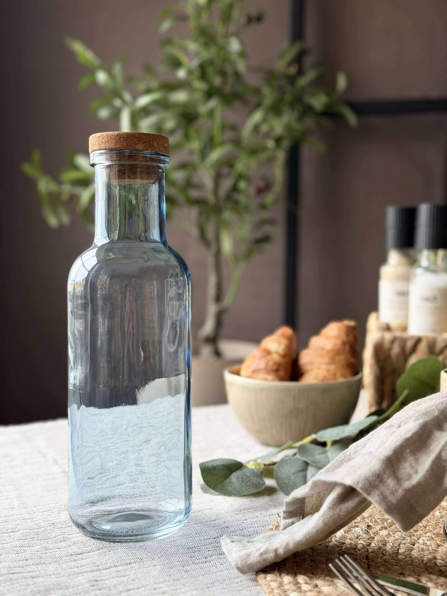 Vannflaske med korkpropp – Blå 1 ltr.