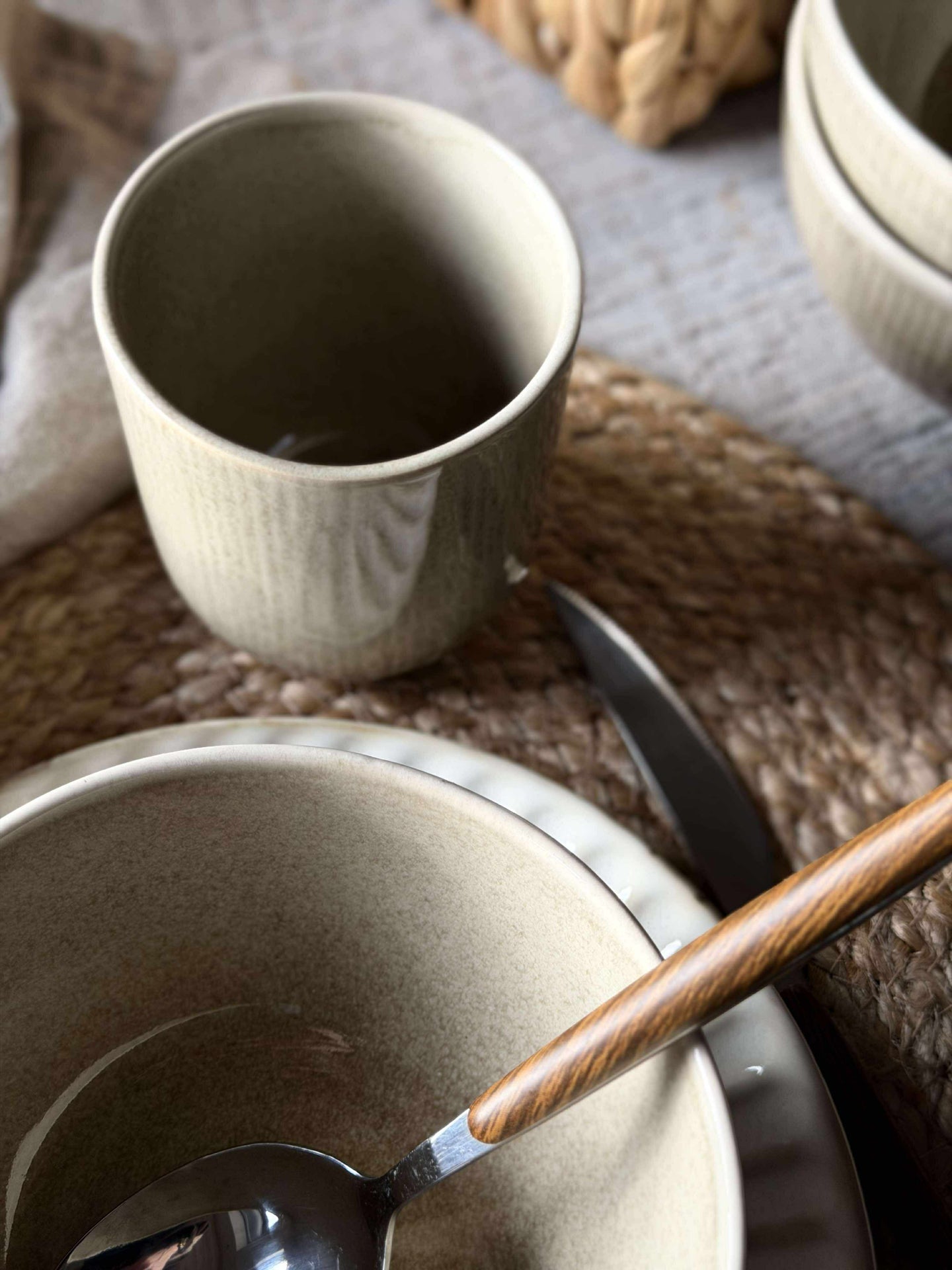 Krus Lydia keramikk - Sett med 4 stk Beige