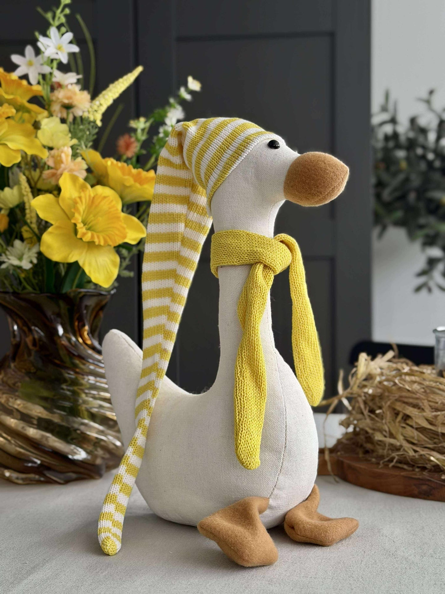 Påskeand med lue - flere størrelser