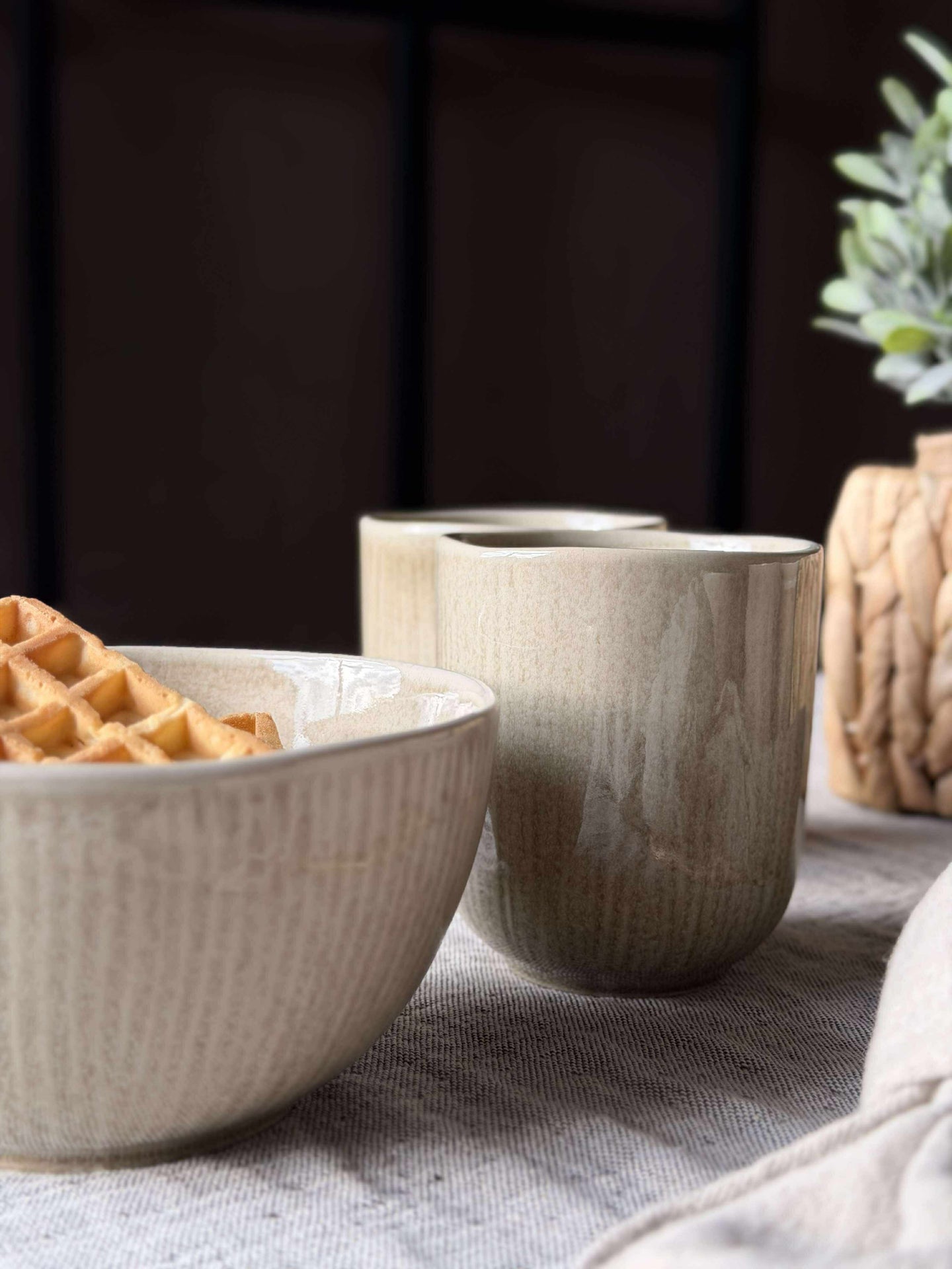 Krus Lydia keramikk - Sett med 4 stk Beige