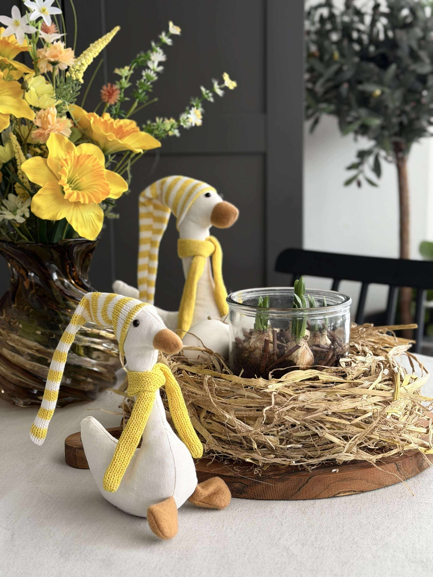 Påskeand med lue - flere størrelser