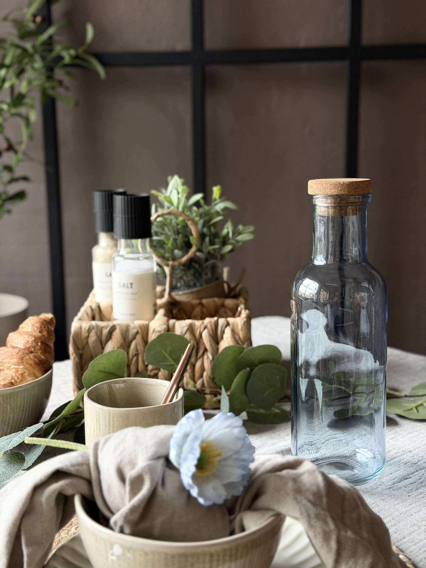 Vannflaske med korkpropp – Blå 1 ltr.
