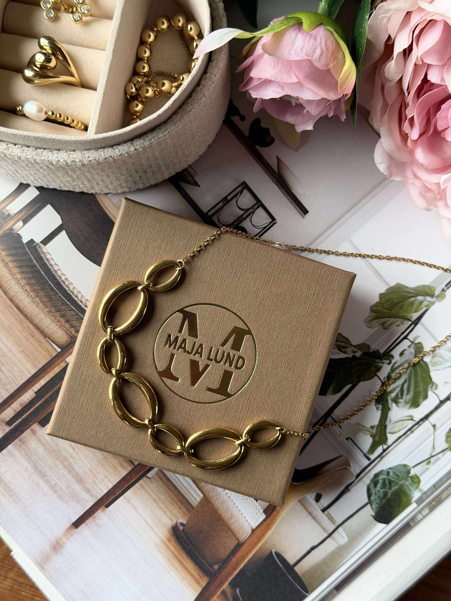 GIO Kjede - Vannfast - Forgylt