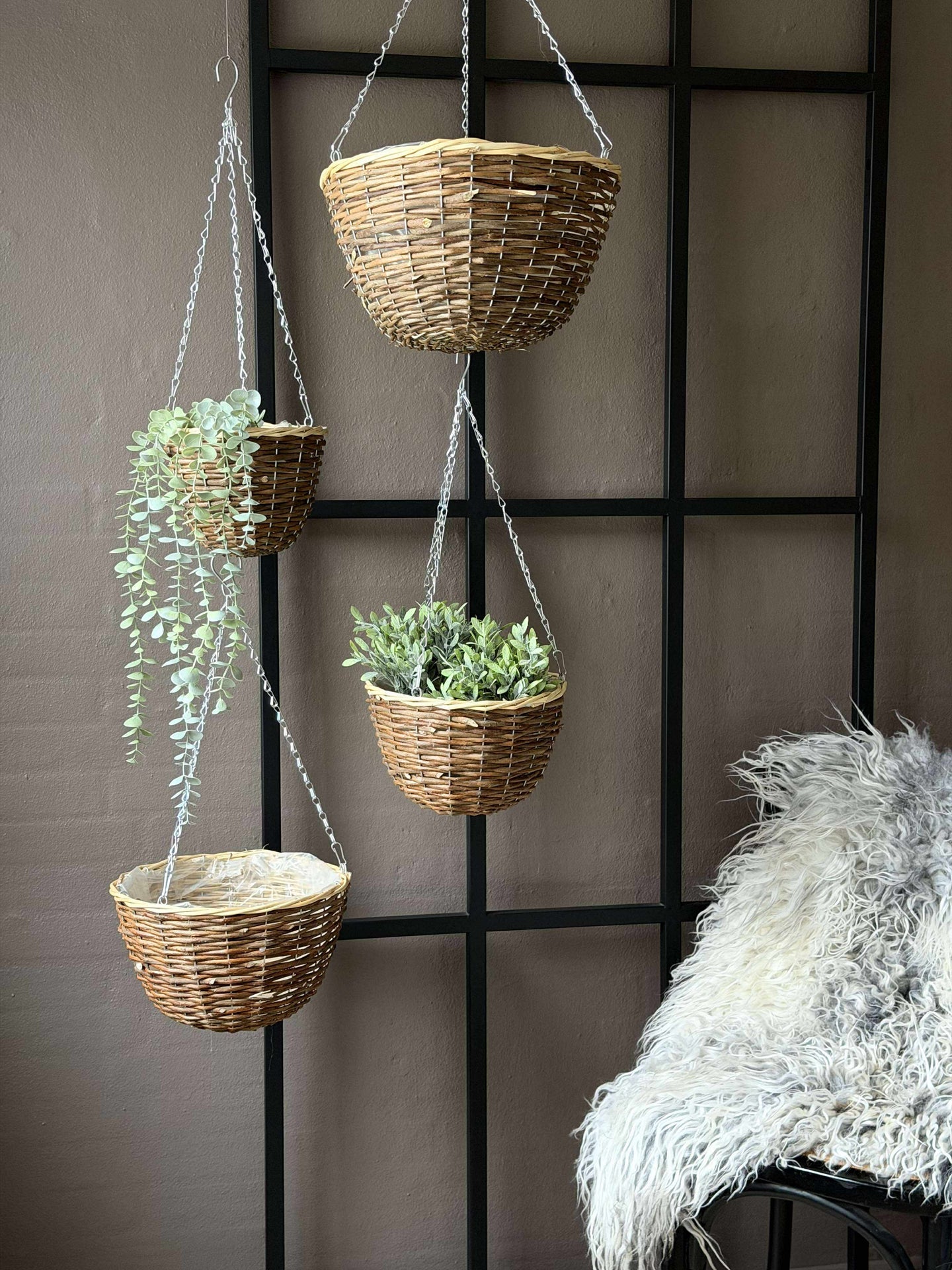 Hengepotte i pil - Sett med 4 stk