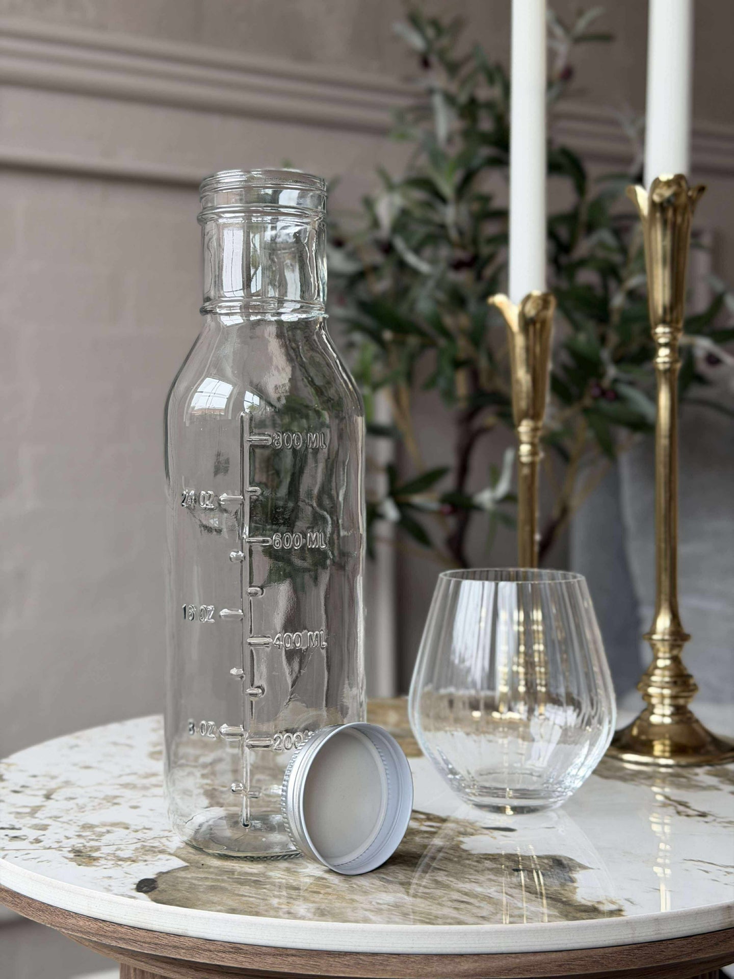 Glassflaske med måleenheter - 1000 ml