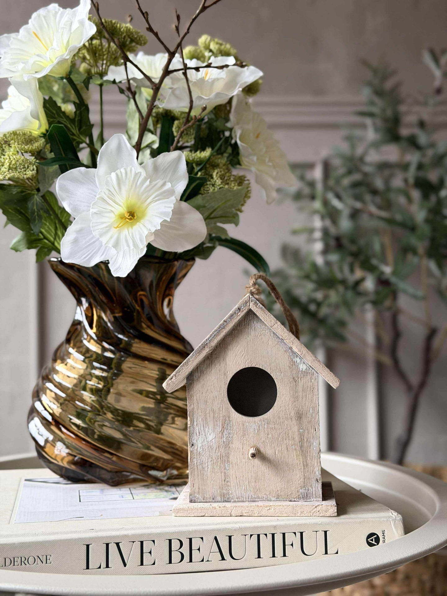 Fuglehus i tre - Lys Grå