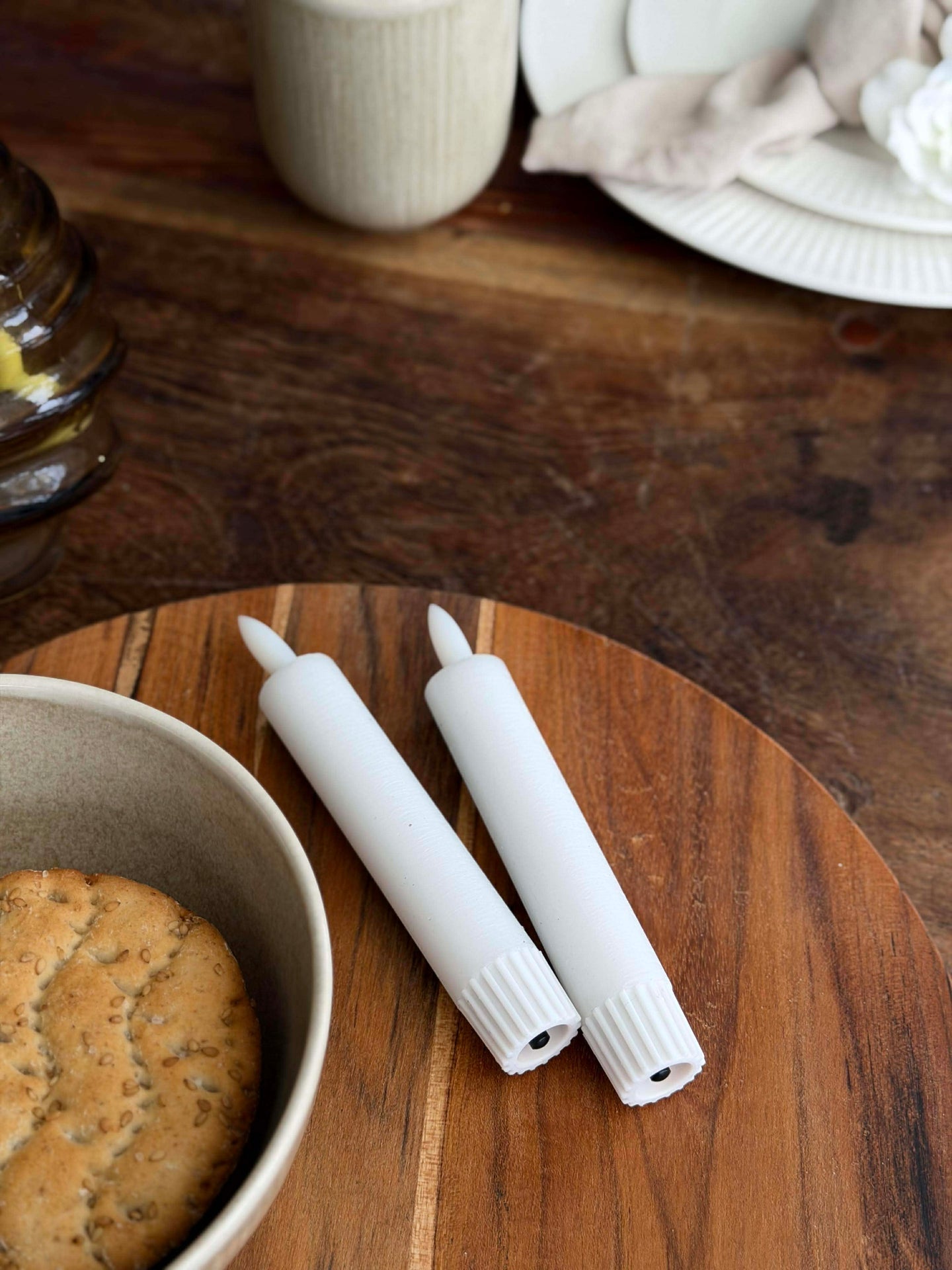 Hvite stearinlys 2 stk. - Flere størrelser