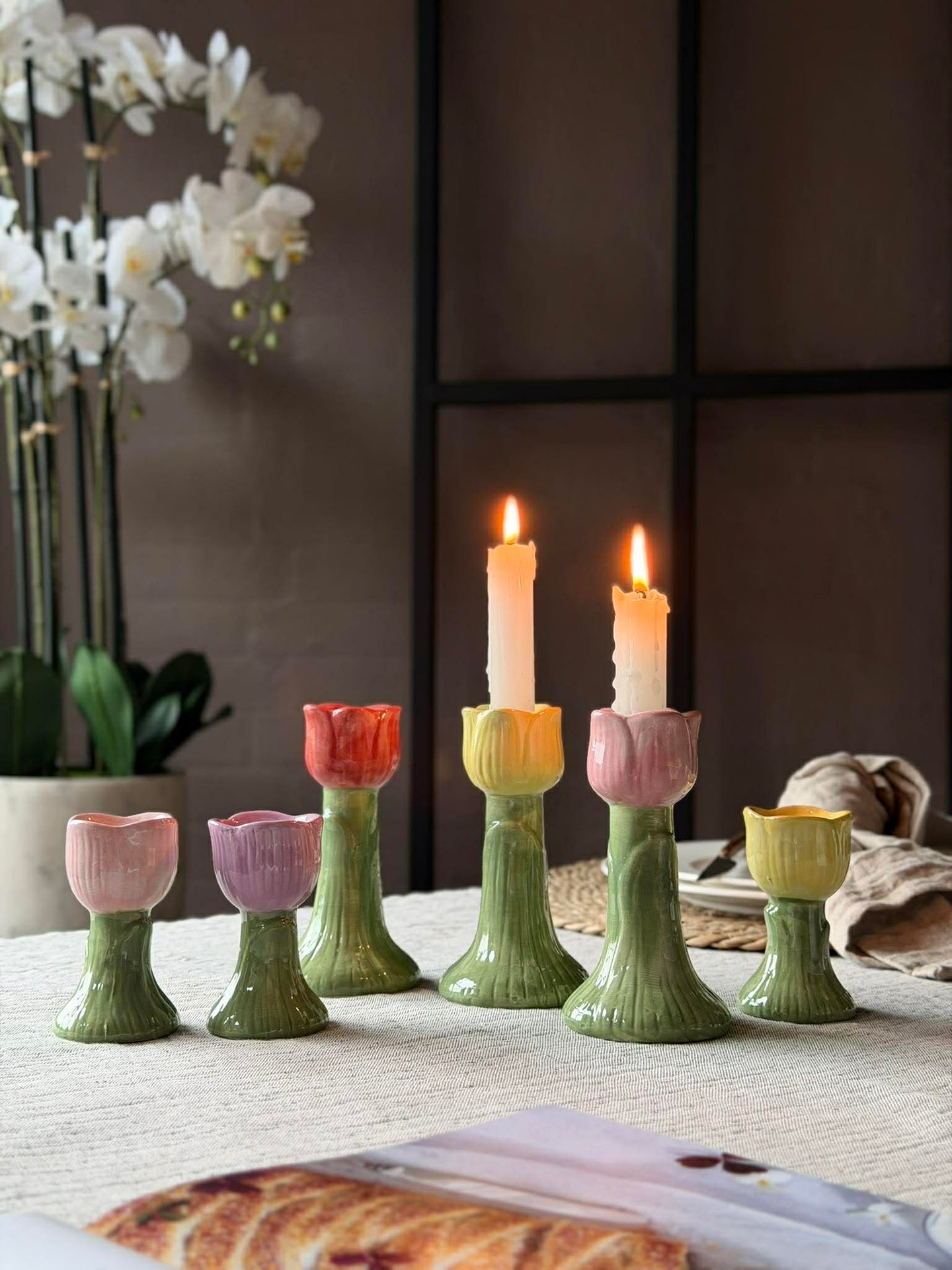 Lysestake Tulipan 14 cm - Flere farger