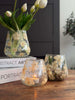 Lysestake - Glass med blomster - flere størrelser