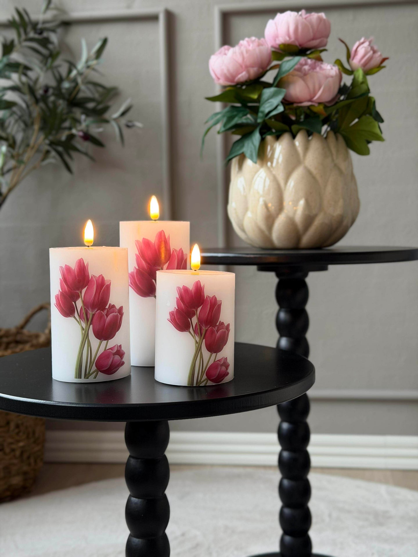 Sidebord - Svart 35xH50 cm