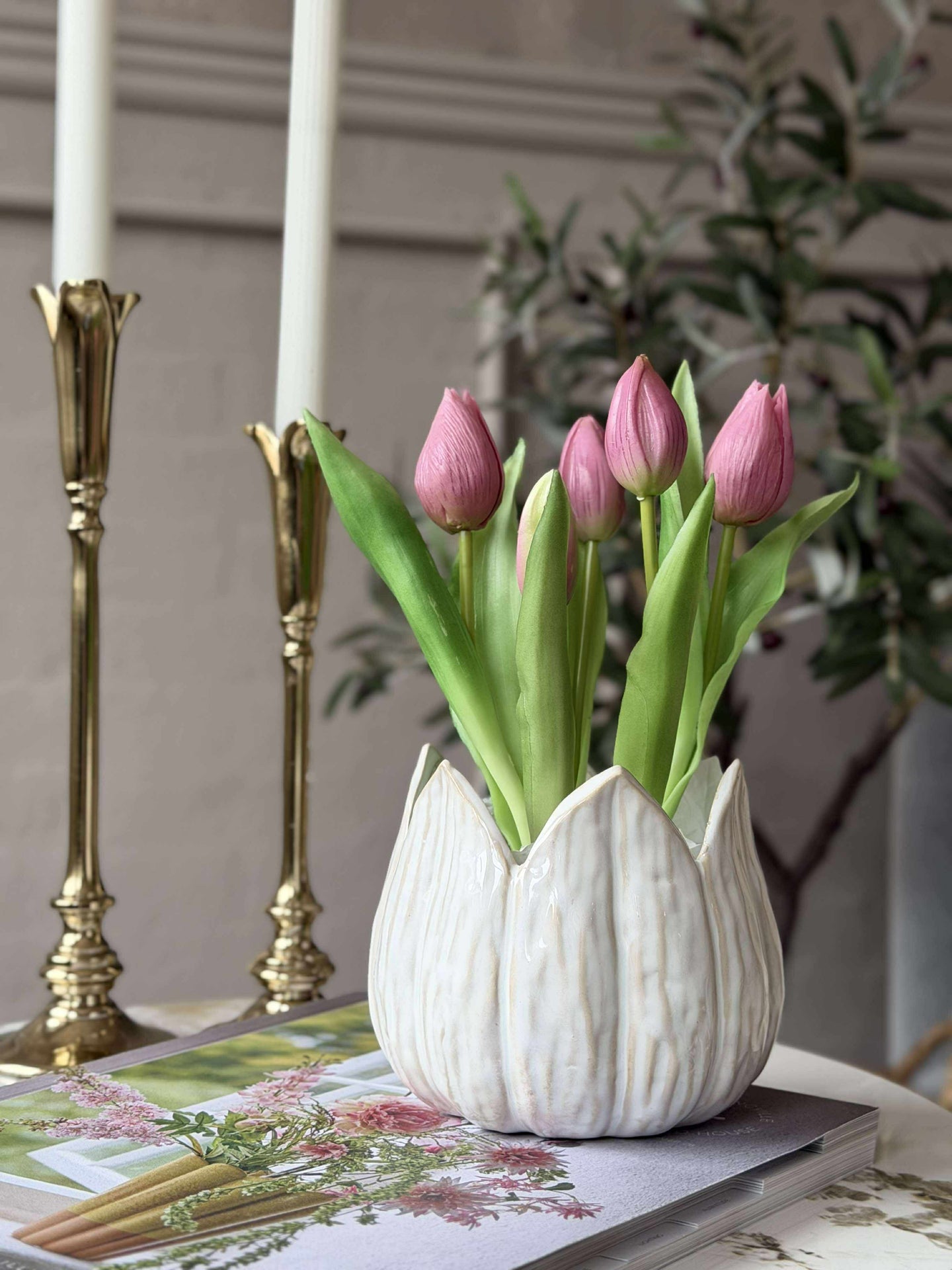 Tulipan i potte - Mørk rosa