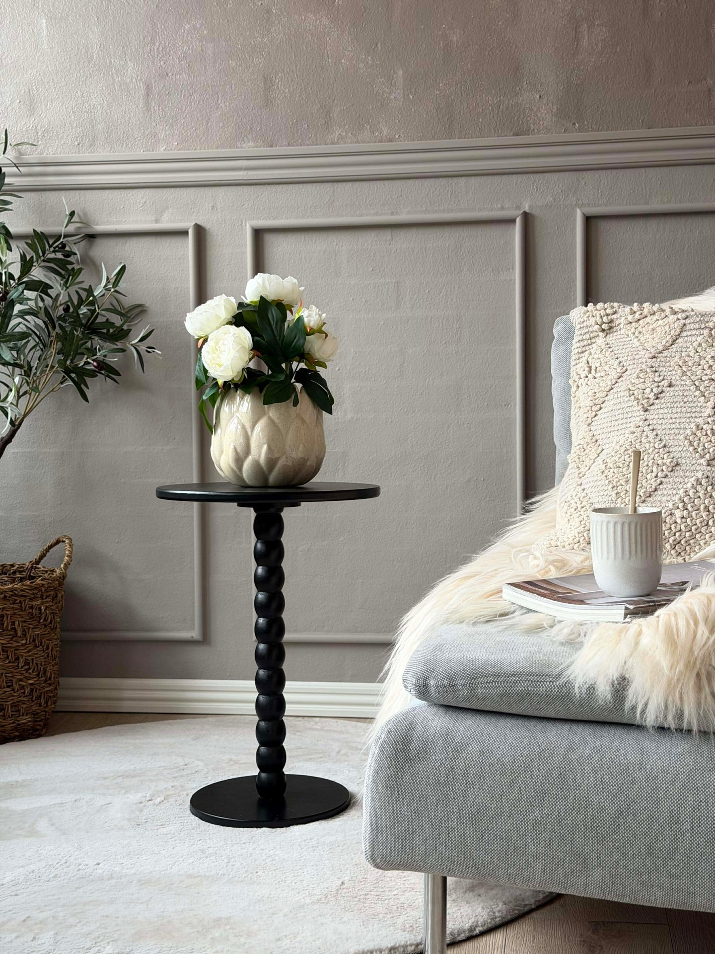 Sidebord - Svart 35xH50 cm