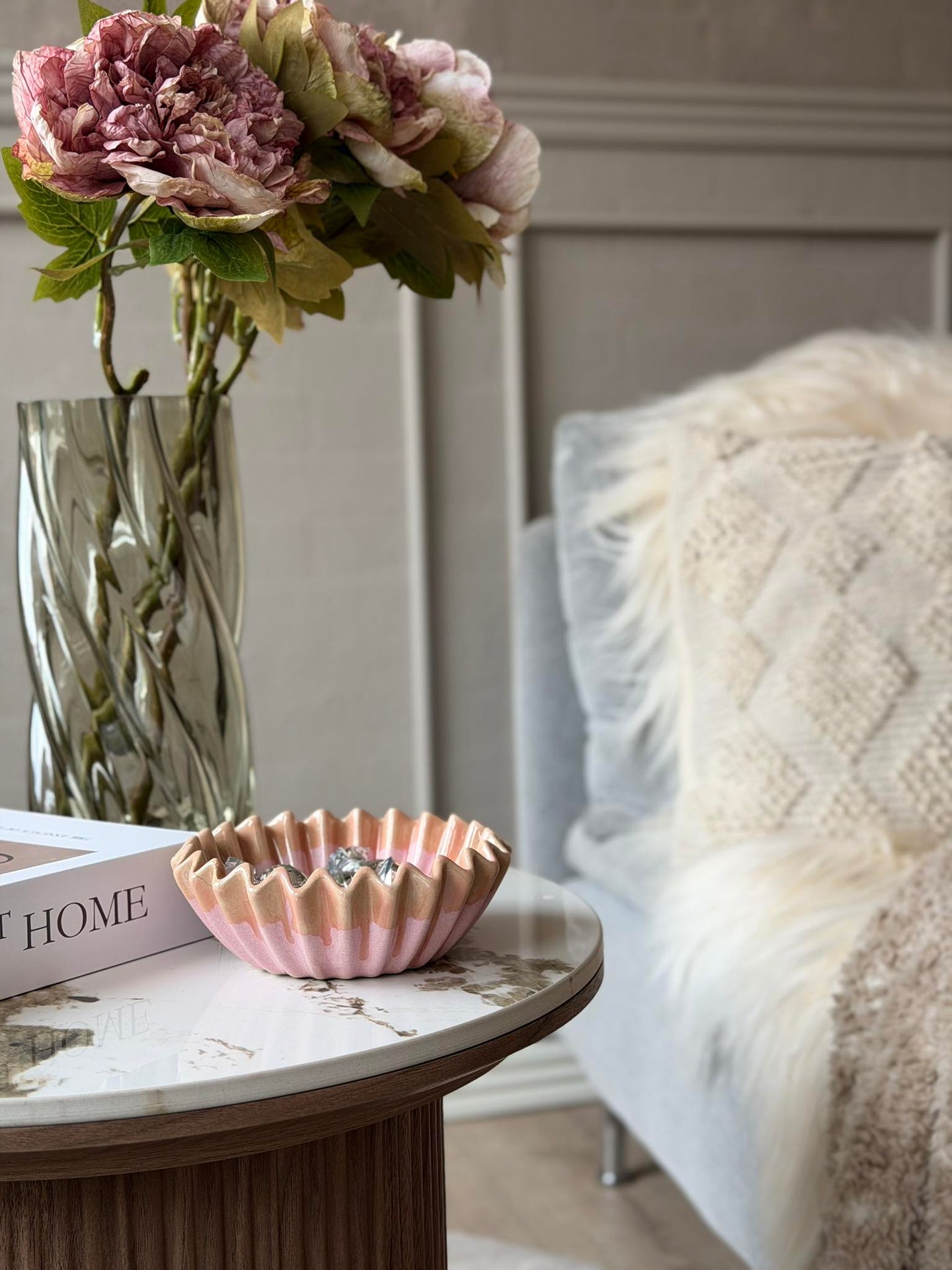 Rosa skål Plissé - Flere størrelser