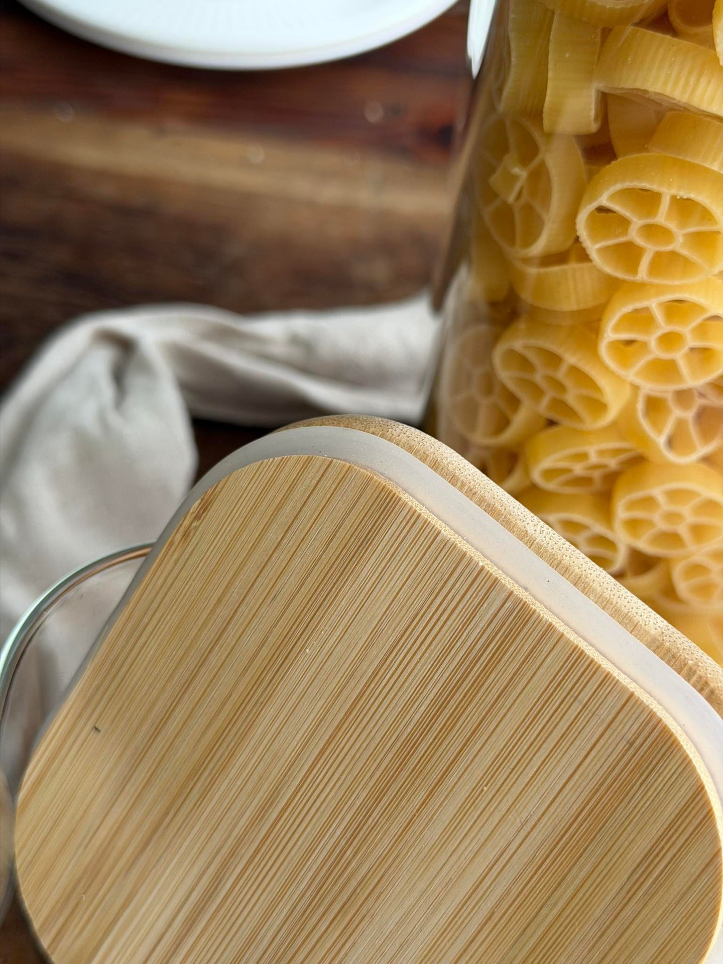 Oppbevaringsglass med bambuslokk - Sett av 3 stk.