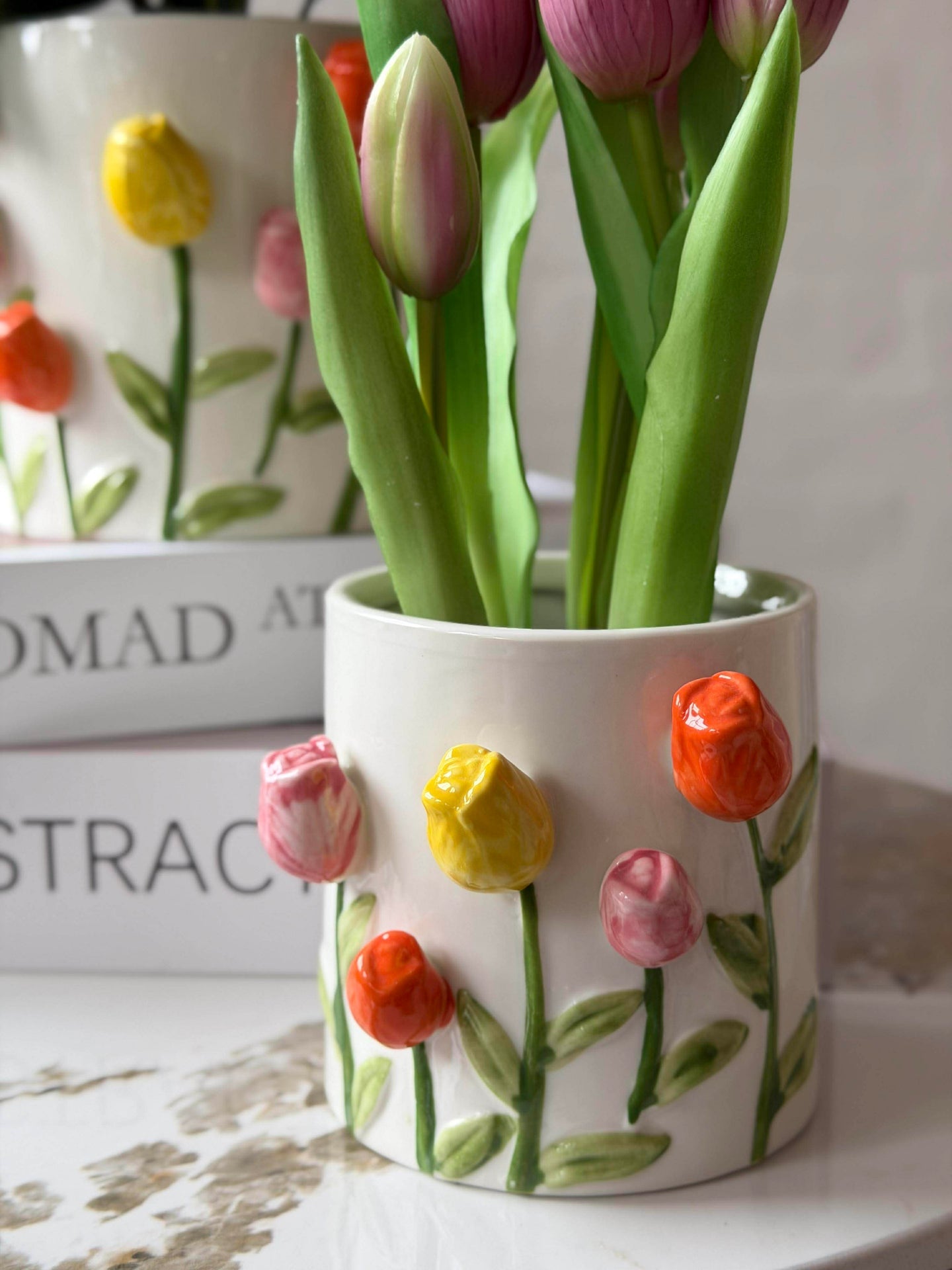 Porselensskjulere med tulipaner - flere størrelser